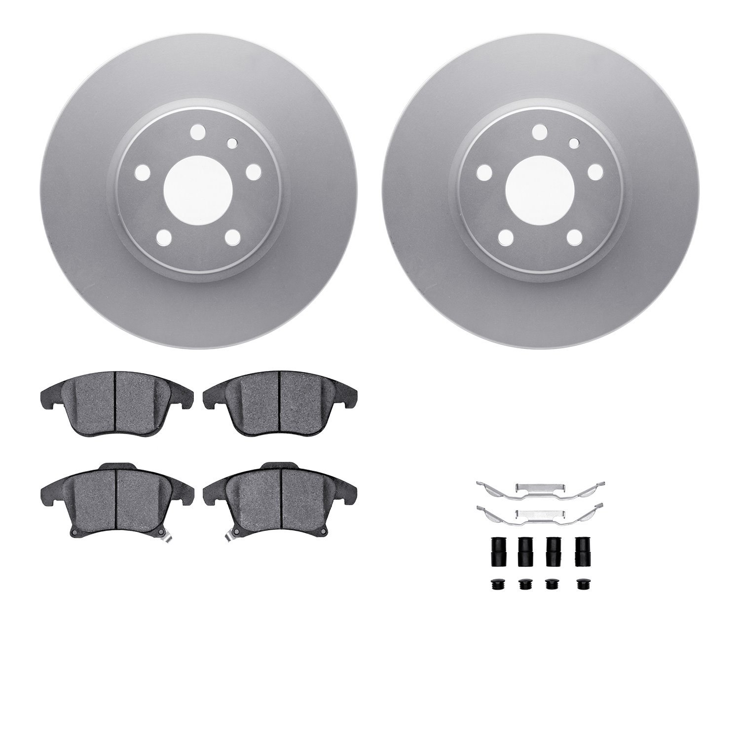 4512-99233 Geospec Brake Rotors w/5000 Advanced Brake Pads Kit & Hardware, 2013-2020 Ford/Lincoln/Mercury/Mazda, Position: Front