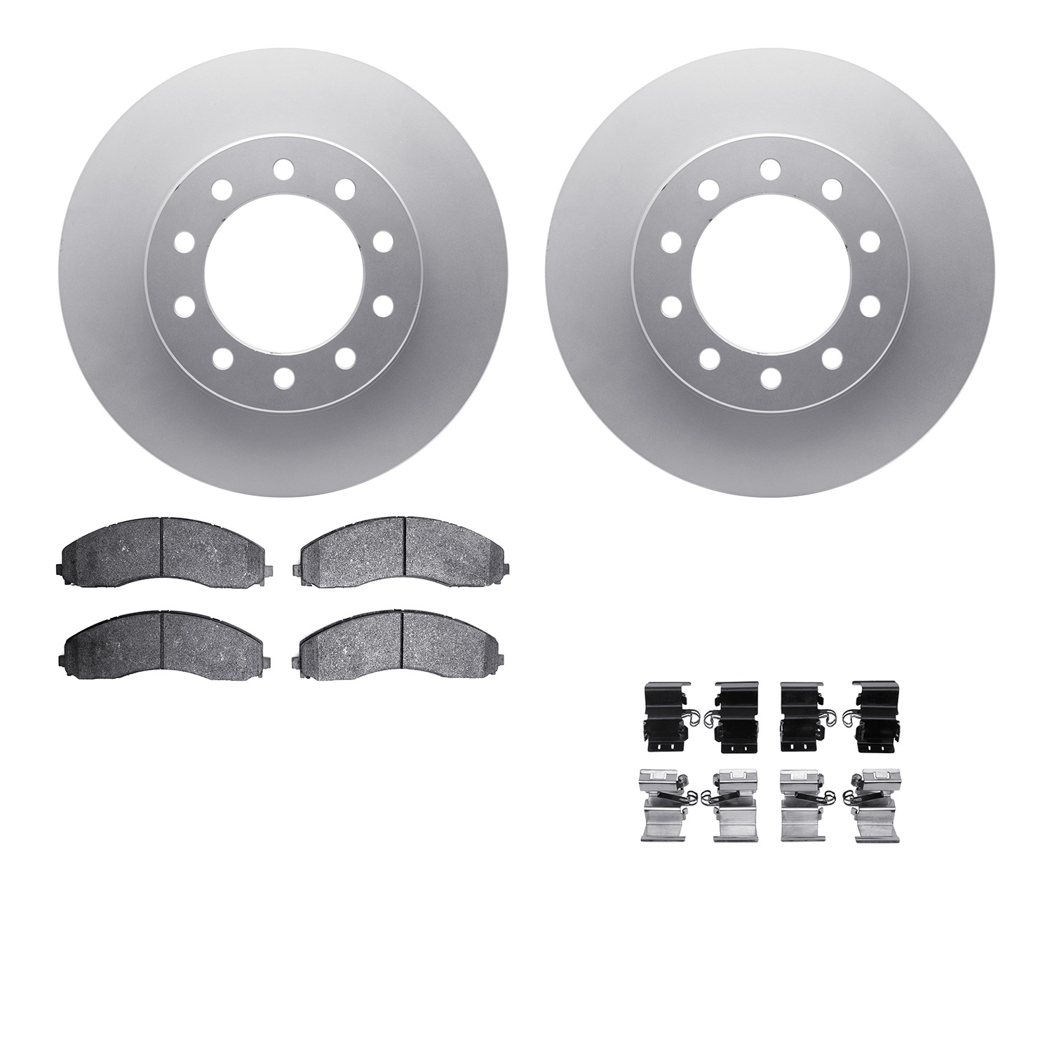 4512-99238 Geospec Brake Rotors w/5000 Advanced Brake Pads Kit & Hardware, Fits Select Ford/Lincoln/Mercury/Mazda, Position: Fro