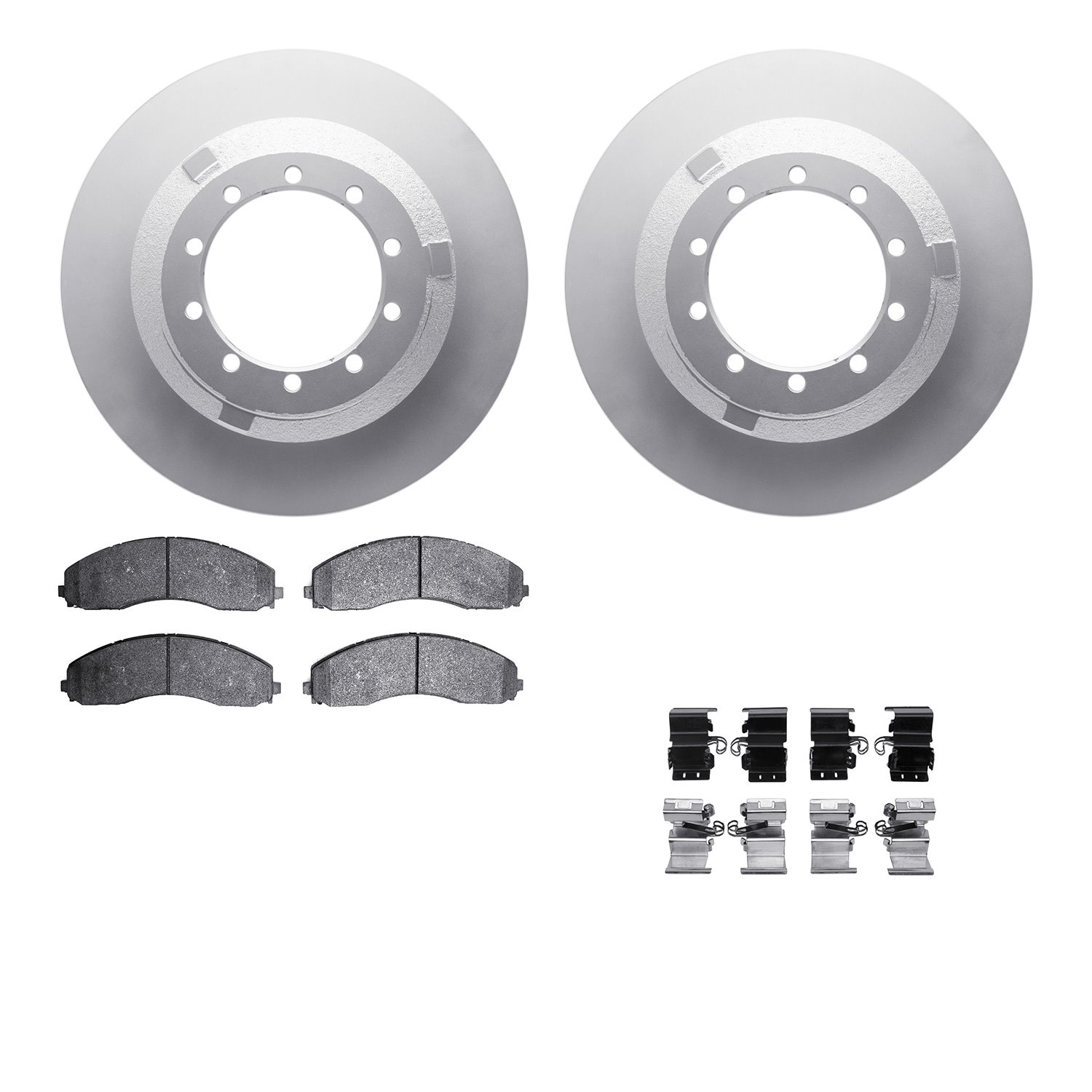 4512-99240 Geospec Brake Rotors w/5000 Advanced Brake Pads Kit & Hardware, Fits Select Ford/Lincoln/Mercury/Mazda, Position: Rea