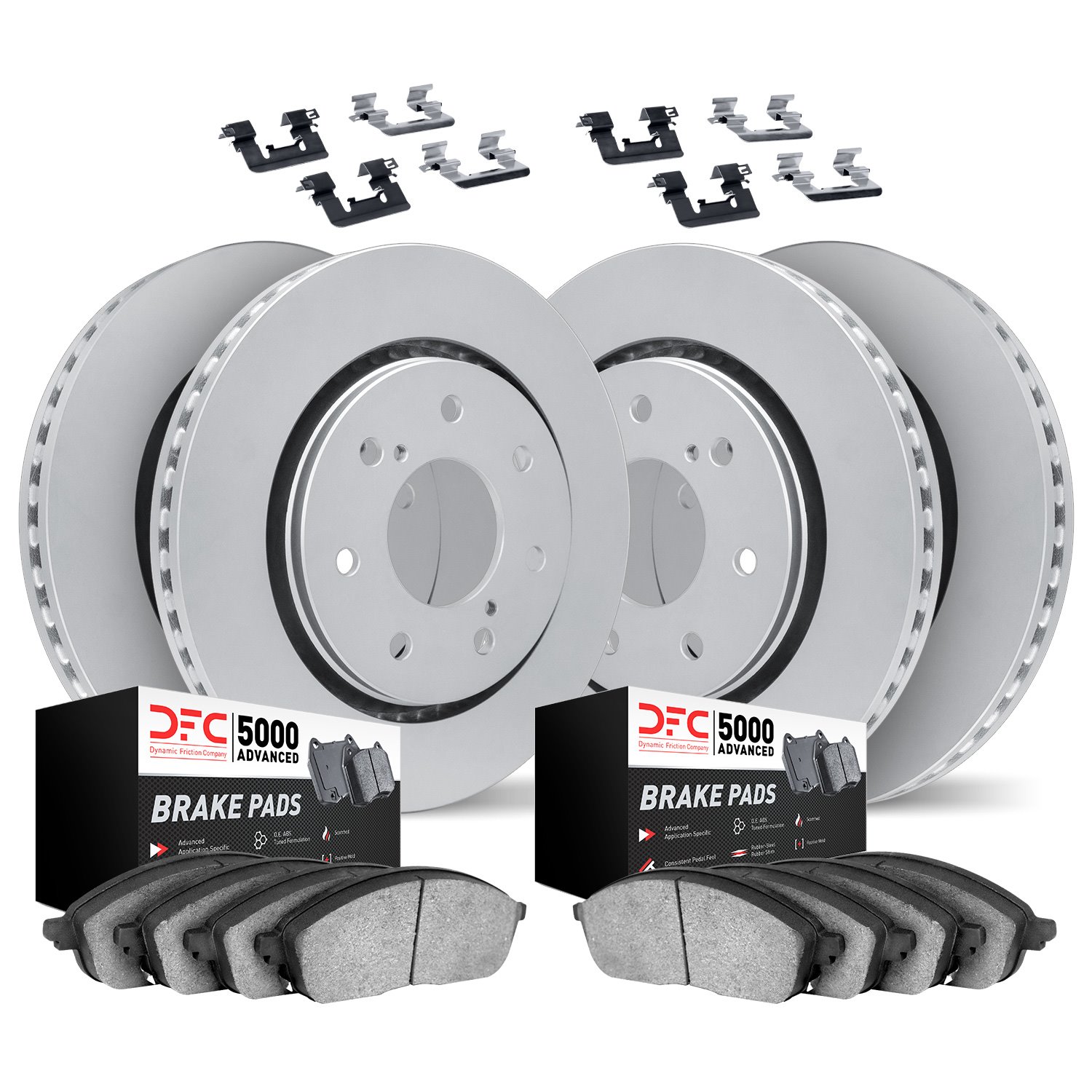 4514-54287 Geospec Brake Rotors w/5000 Advanced Brake Pads Kit & Hardware, 2009-2009 Ford/Lincoln/Mercury/Mazda, Position: Front