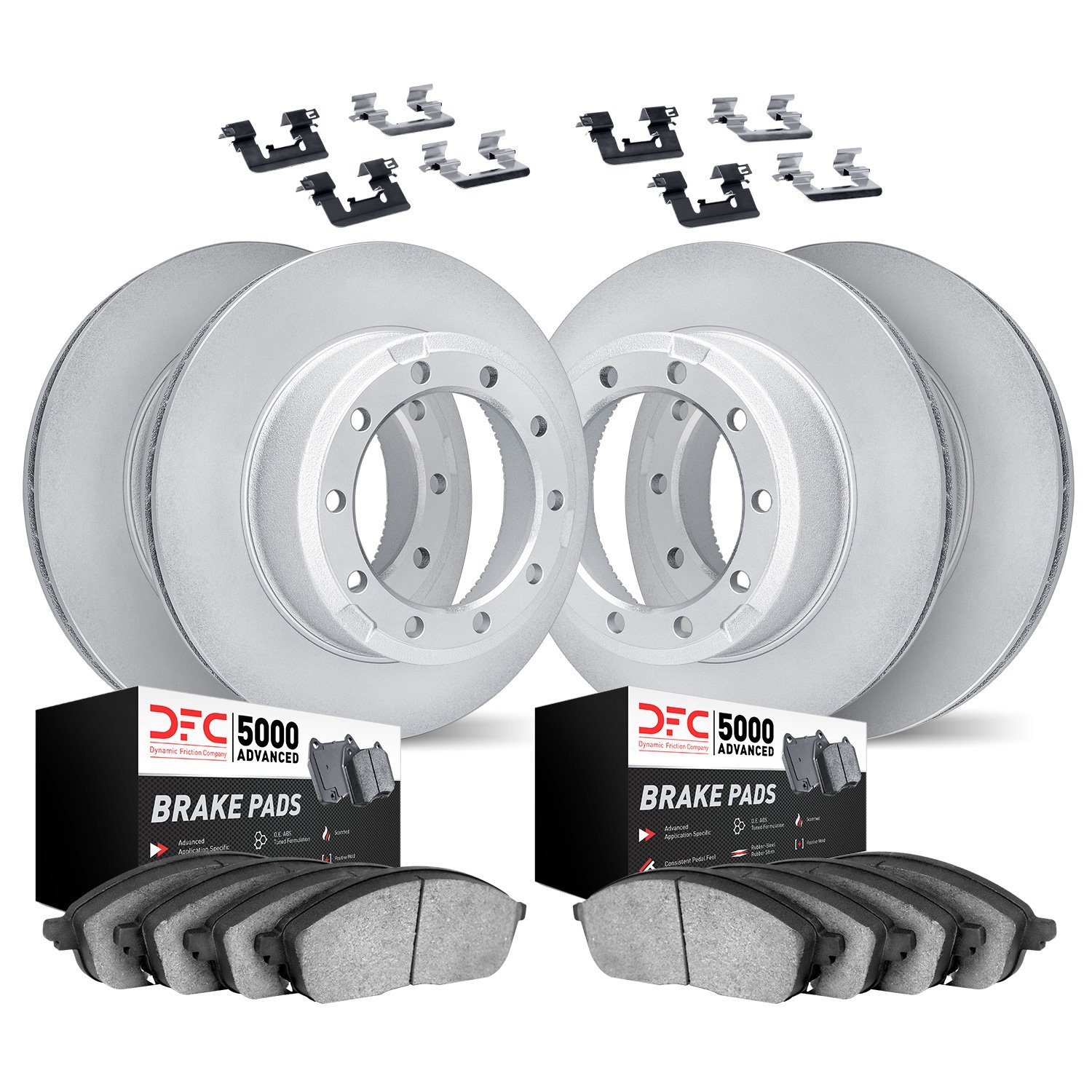 4514-54315 Geospec Brake Rotors w/5000 Advanced Brake Pads Kit & Hardware, Fits Select Multiple Makes/Models, Position: Front an