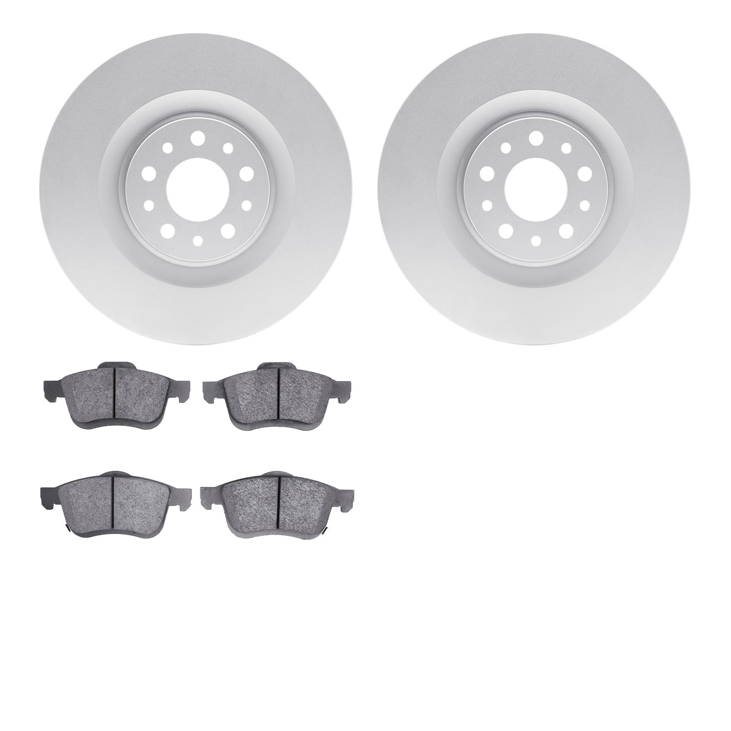4602-07005 Geospec Brake Rotors w/5000 Euro Ceramic Brake Pads Kit, 2014-2019 Mopar, Position: Front