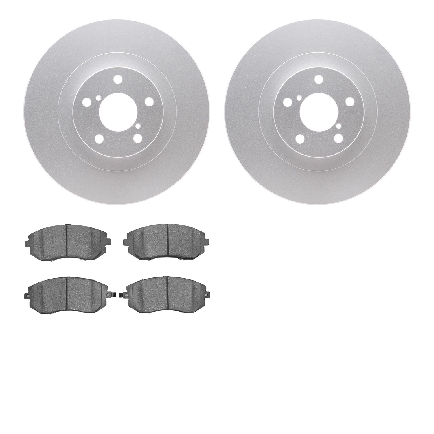 4602-13011 Geospec Brake Rotors w/5000 Euro Ceramic Brake Pads Kit, 2004-2012 Subaru, Position: Front