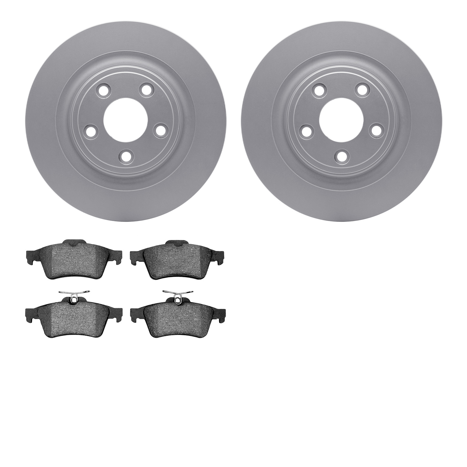 4602-20020 Geospec Brake Rotors w/5000 Euro Ceramic Brake Pads Kit, 2006-2008 Jaguar, Position: Rear