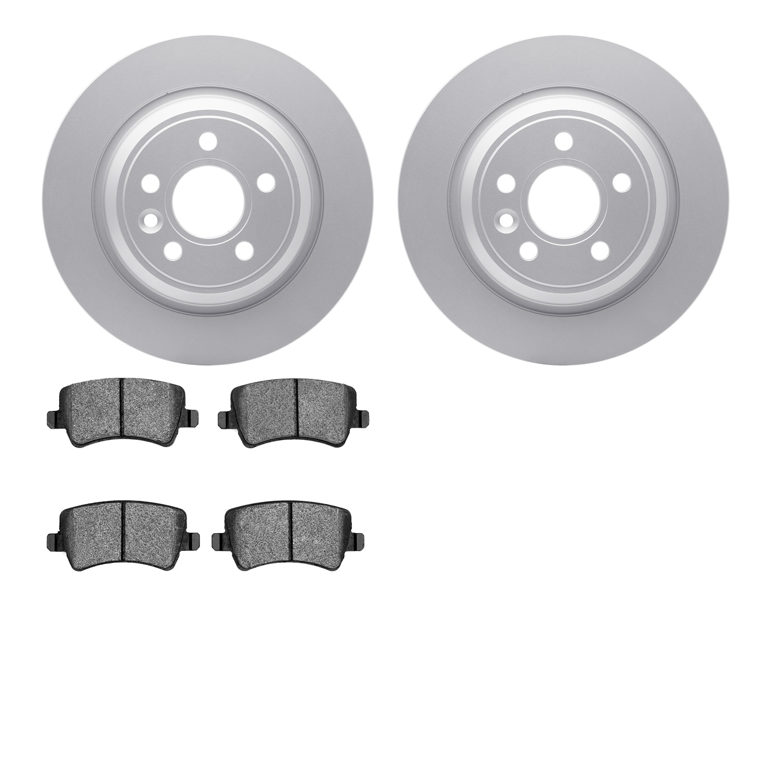 4602-27017 Geospec Brake Rotors w/5000 Euro Ceramic Brake Pads Kit, 2007-2018 Volvo, Position: Rear