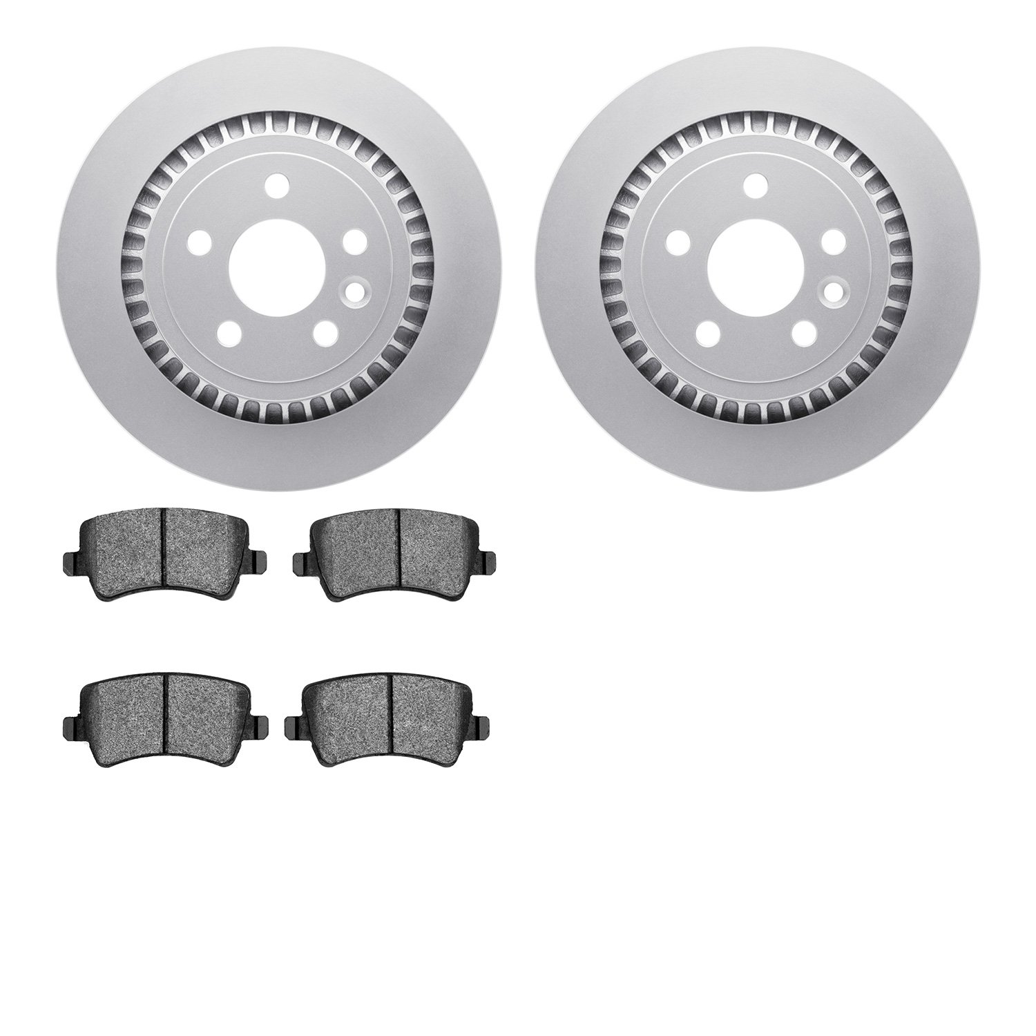 4602-27027 Geospec Brake Rotors w/5000 Euro Ceramic Brake Pads Kit, 2010-2017 Volvo, Position: Rear