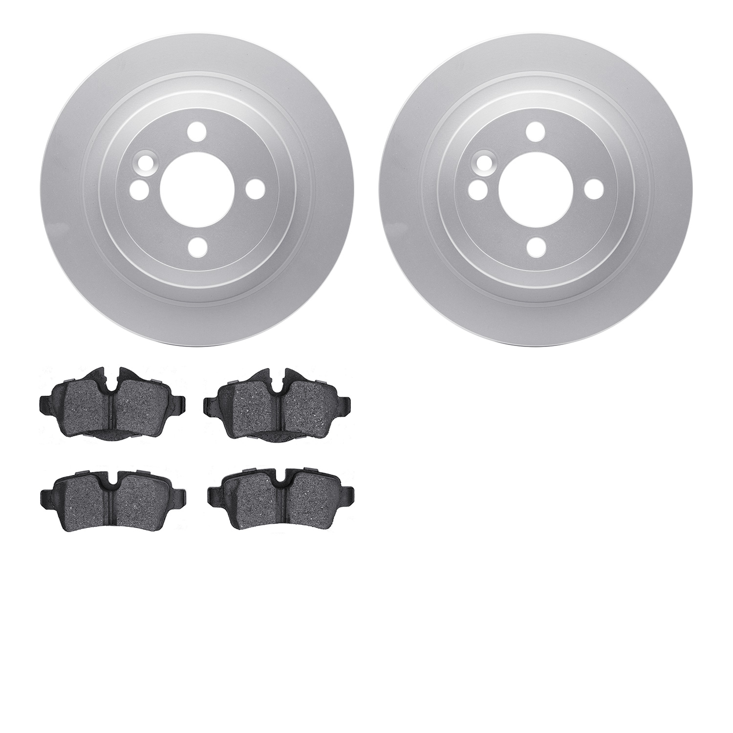 4602-32008 Geospec Brake Rotors w/5000 Euro Ceramic Brake Pads Kit, 2009-2014 Mini, Position: Rear
