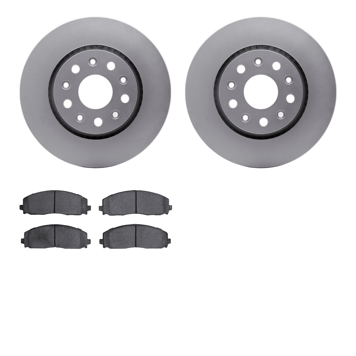 4602-42011 Geospec Brake Rotors w/5000 Euro Ceramic Brake Pads Kit, Fits Select Mopar, Position: Front
