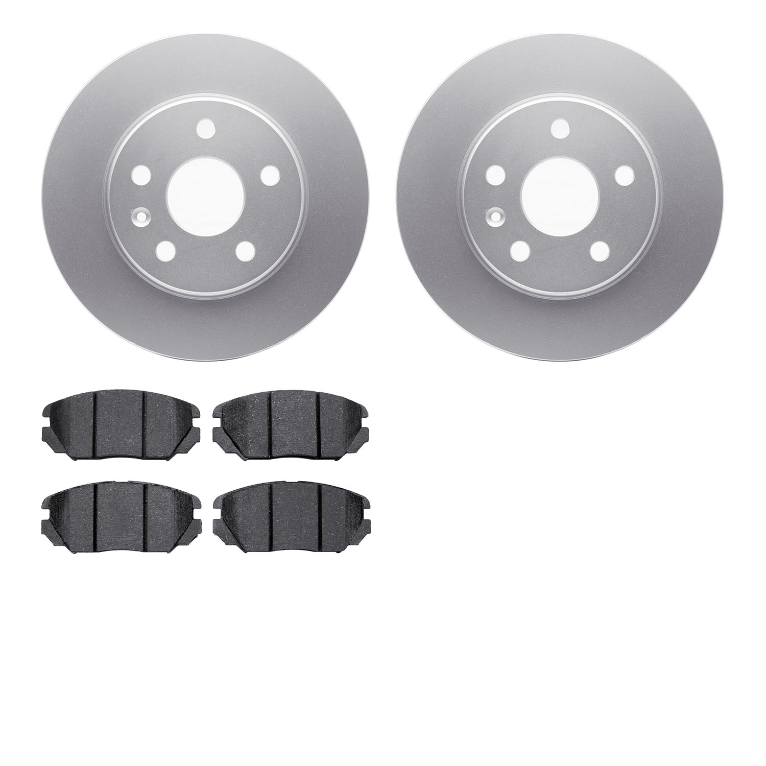 4602-45002 Geospec Brake Rotors w/5000 Euro Ceramic Brake Pads Kit, 2011-2016 GM, Position: Front