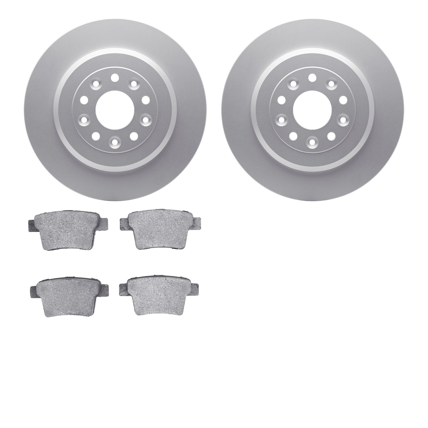 4602-54024 Geospec Brake Rotors w/5000 Euro Ceramic Brake Pads Kit, 2005-2009 Ford/Lincoln/Mercury/Mazda, Position: Rear
