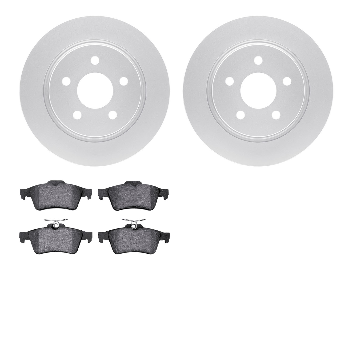 4602-54025 Geospec Brake Rotors w/5000 Euro Ceramic Brake Pads Kit, 2013-2018 Ford/Lincoln/Mercury/Mazda, Position: Rear