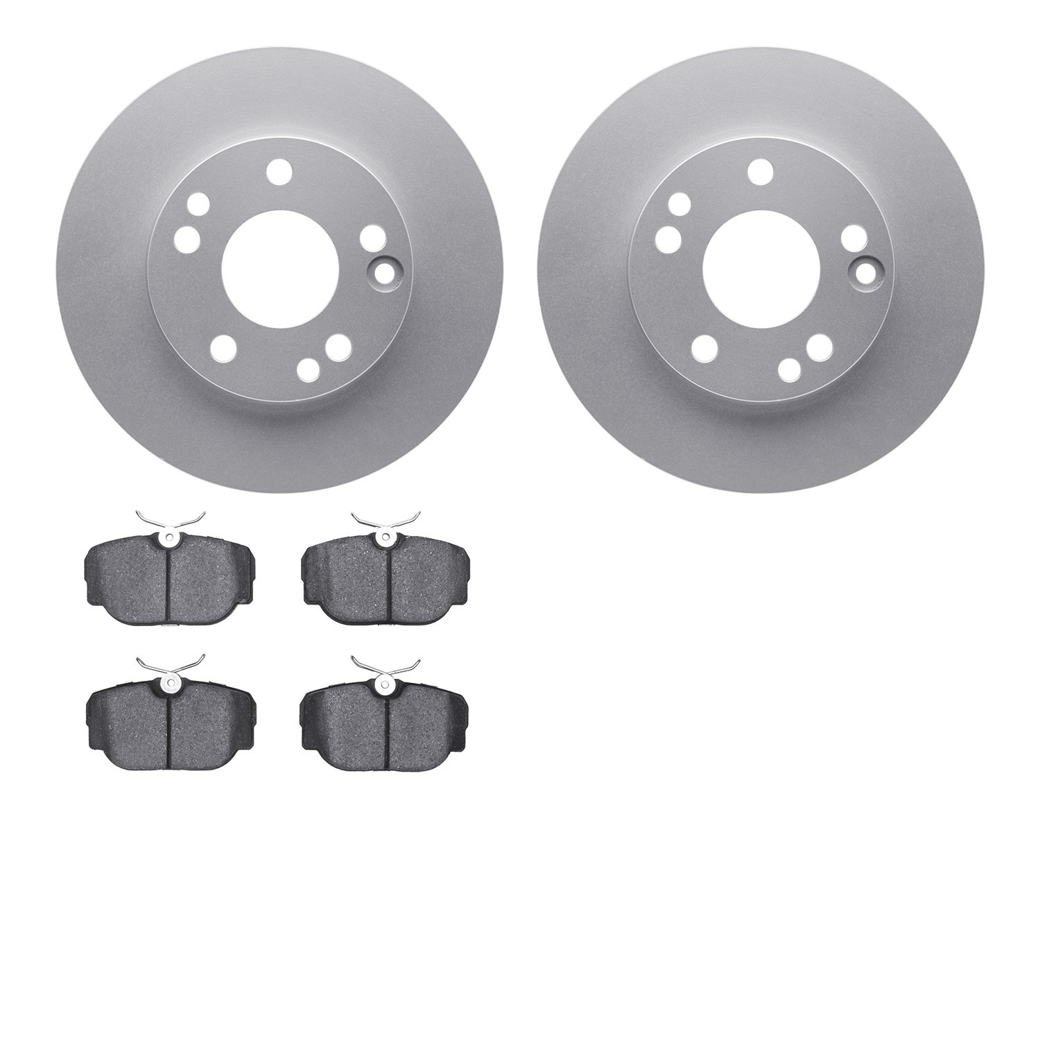 4602-63003 Geospec Brake Rotors w/5000 Euro Ceramic Brake Pads Kit, 1987-1993 Mercedes-Benz, Position: Front