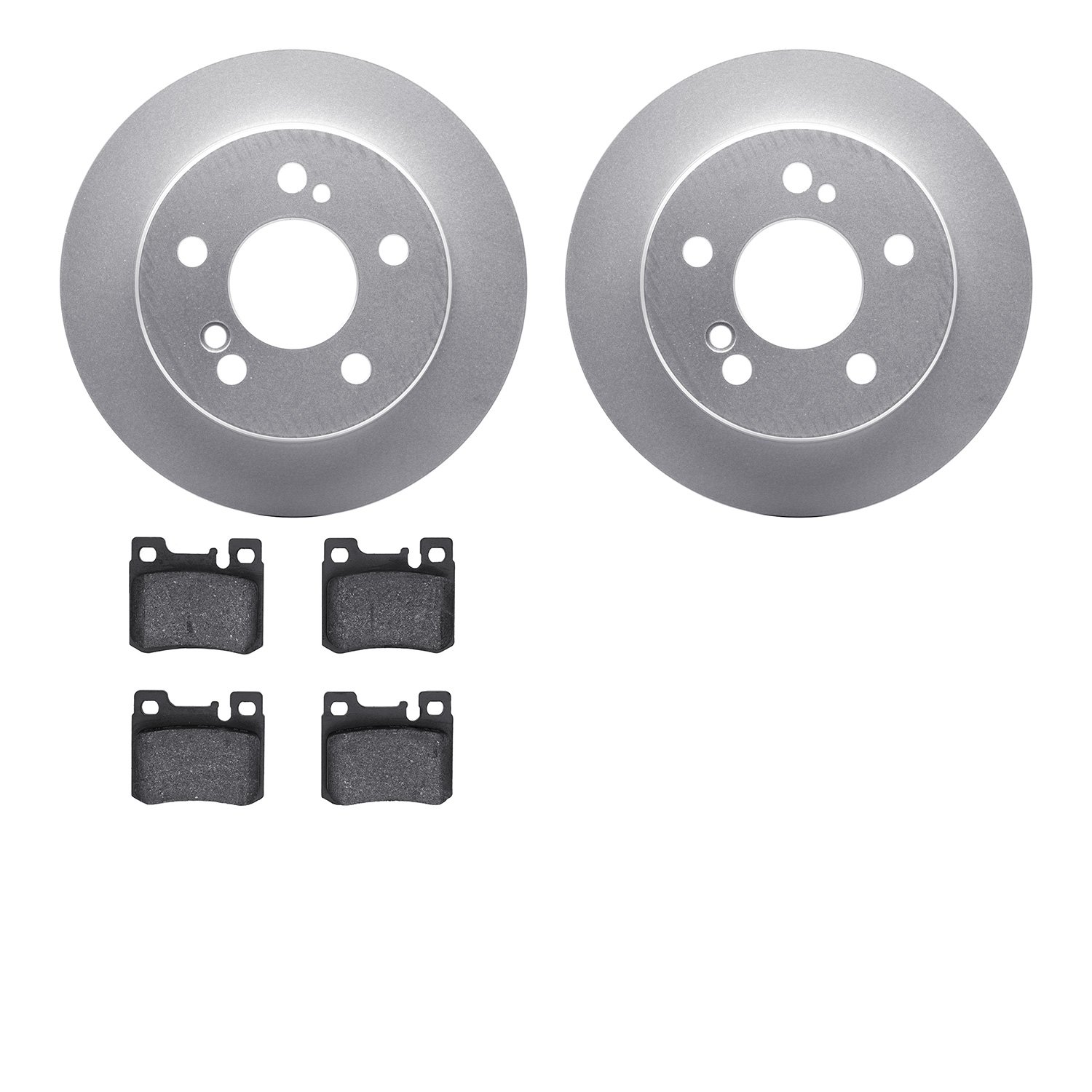 4602-63007 Geospec Brake Rotors w/5000 Euro Ceramic Brake Pads Kit, 1986-1993 Mercedes-Benz, Position: Rear