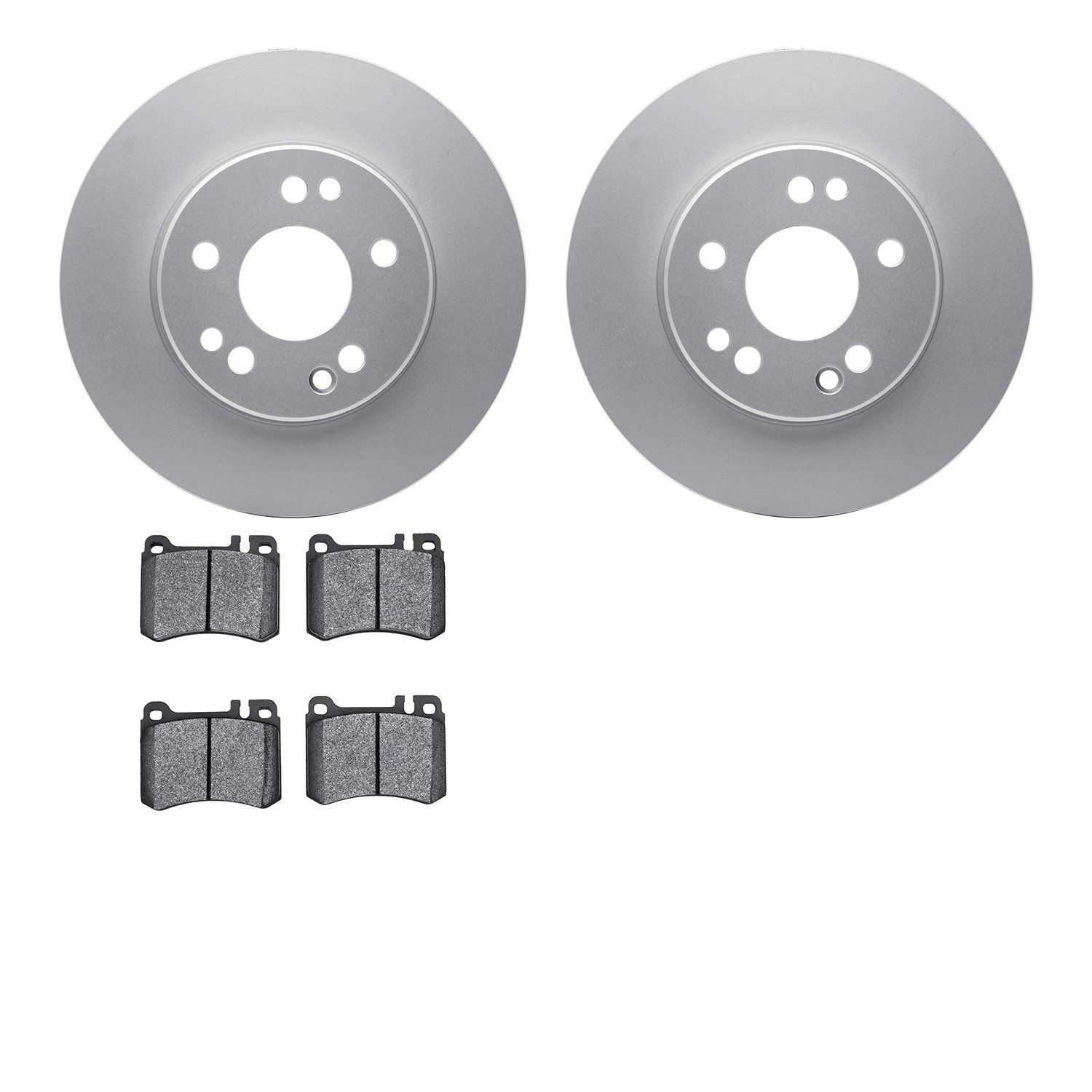 4602-63009 Geospec Brake Rotors w/5000 Euro Ceramic Brake Pads Kit, 1986-1989 Mercedes-Benz, Position: Front