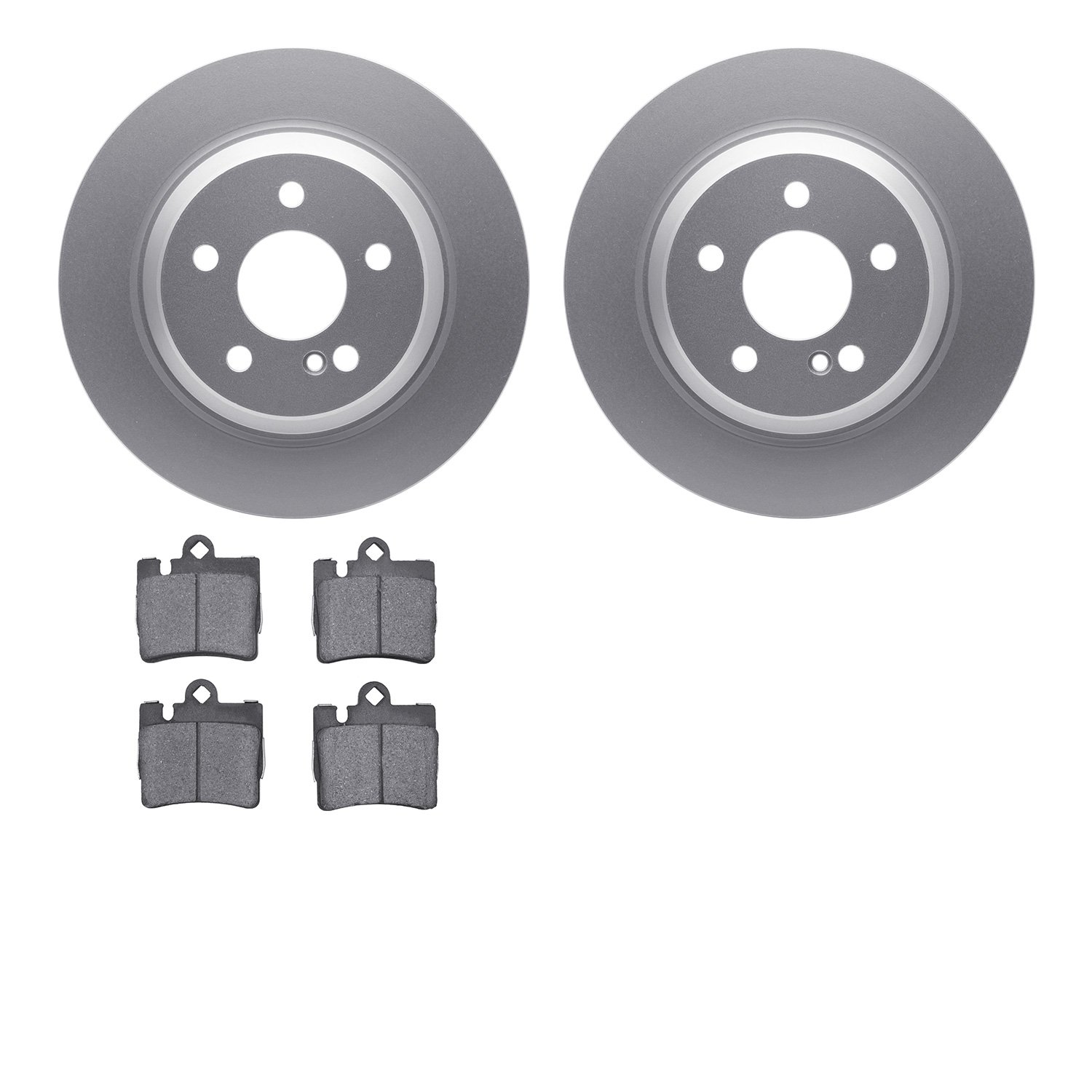 4602-63016 Geospec Brake Rotors w/5000 Euro Ceramic Brake Pads Kit, 2000-2003 Mercedes-Benz, Position: Rear