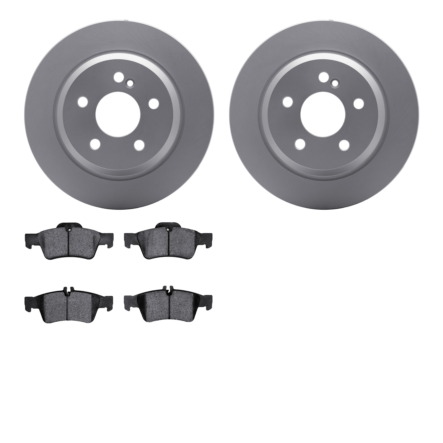 4602-63043 Geospec Brake Rotors w/5000 Euro Ceramic Brake Pads Kit, 2007-2013 Mercedes-Benz, Position: Rear