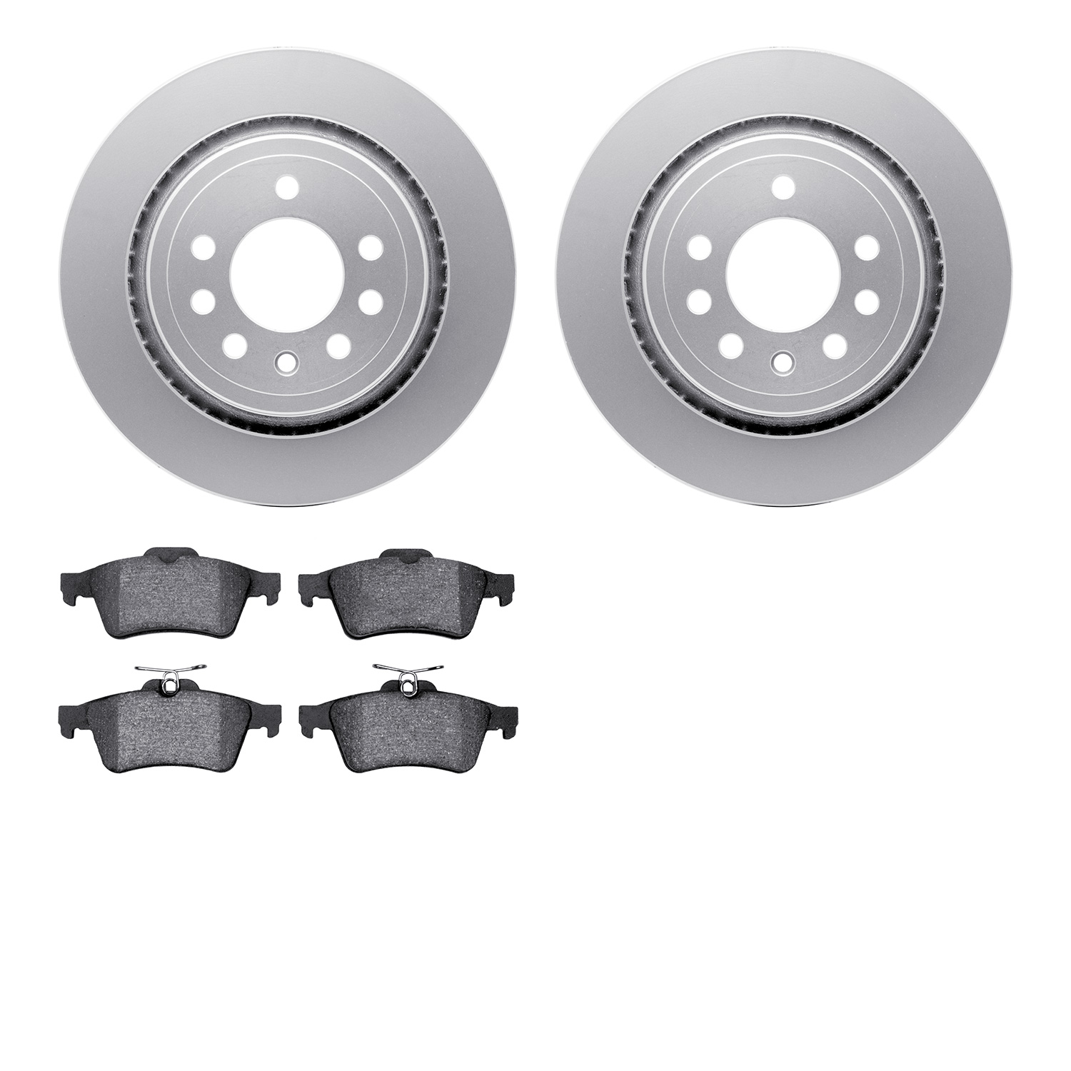 4602-65010 Geospec Brake Rotors w/5000 Euro Ceramic Brake Pads Kit, 2008-2011 GM, Position: Rear