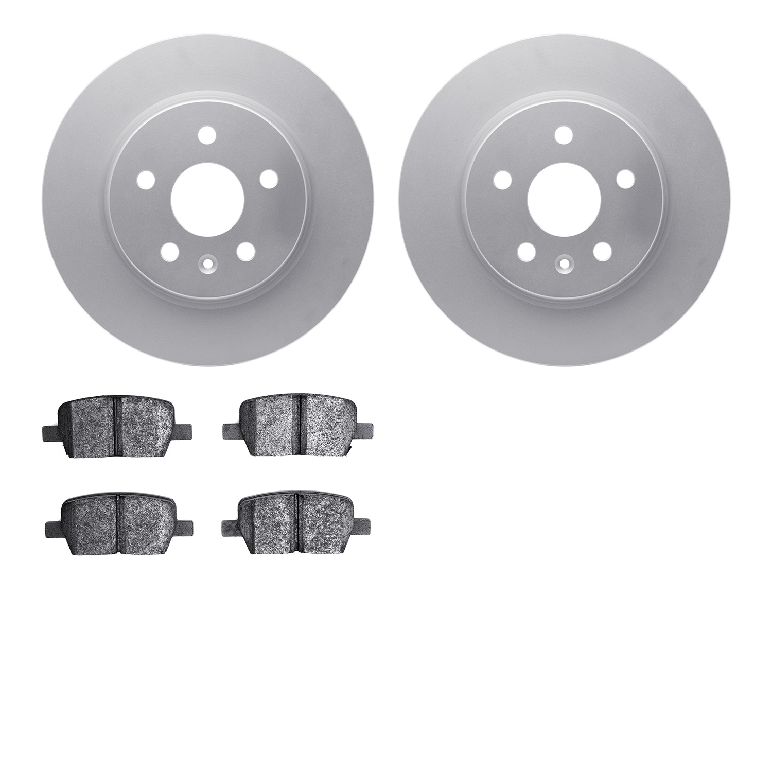 4602-65012 Geospec Brake Rotors w/5000 Euro Ceramic Brake Pads Kit, Fits Select GM, Position: Rear