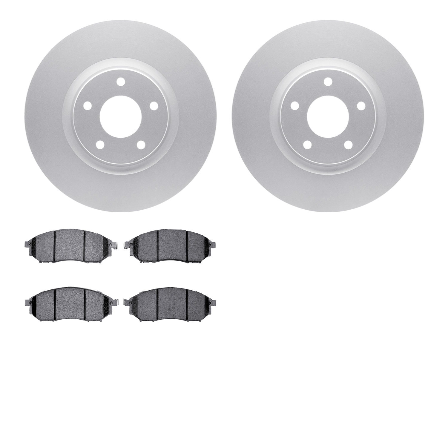 4602-67007 Geospec Brake Rotors w/5000 Euro Ceramic Brake Pads Kit, 2009-2016 Renault, Position: Front