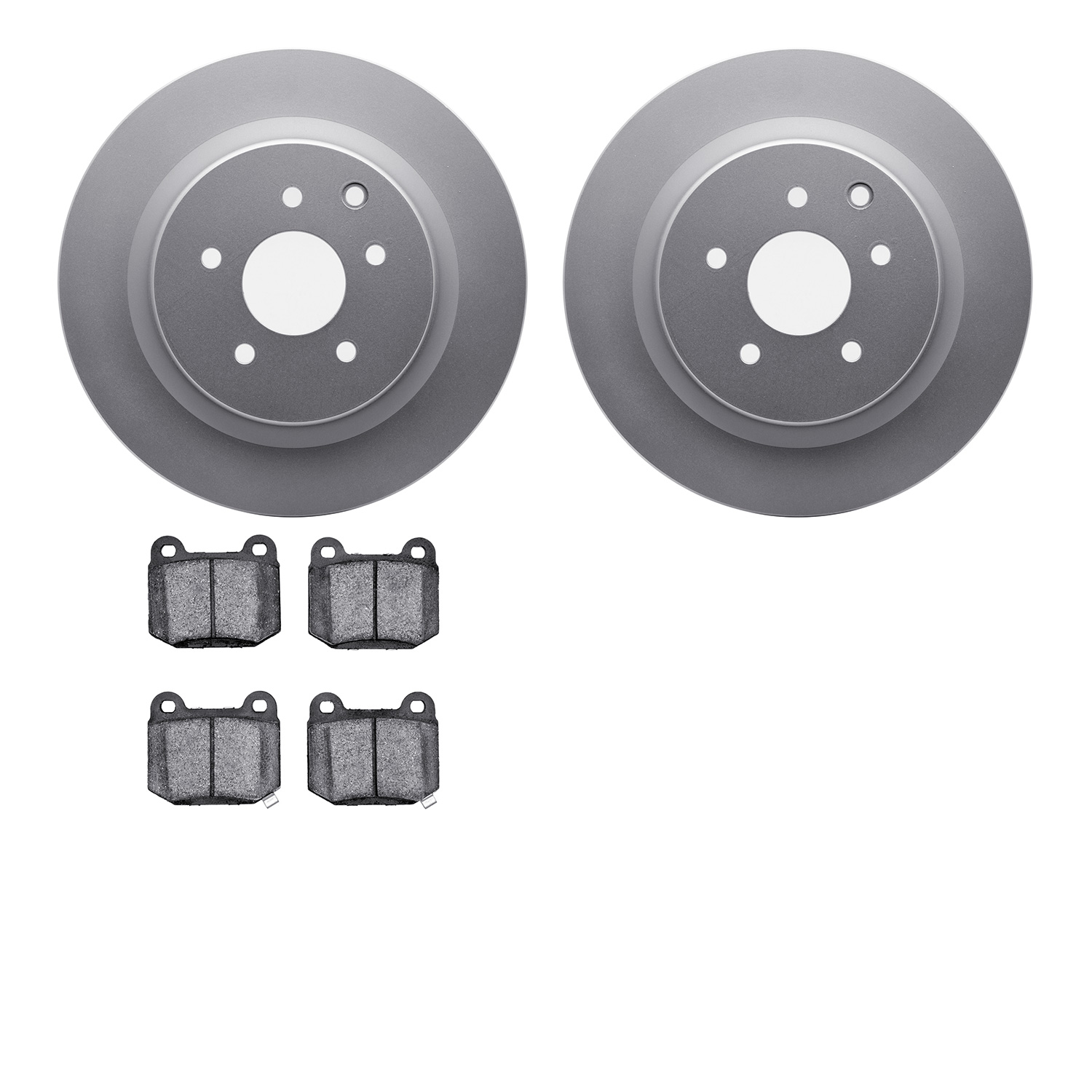 4602-68002 Geospec Brake Rotors w/5000 Euro Ceramic Brake Pads Kit, 2003-2008 Infiniti/Nissan, Position: Rear