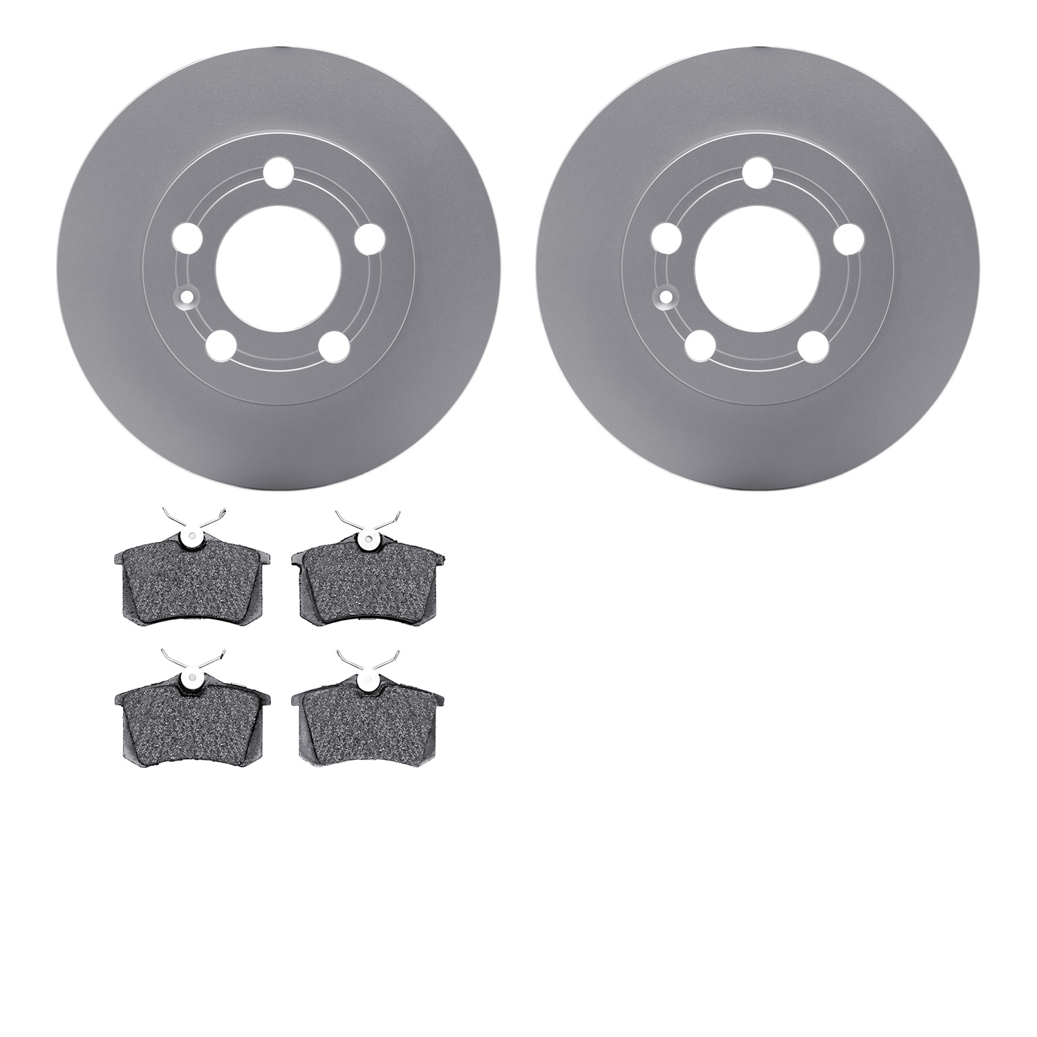 4602-73009 Geospec Brake Rotors w/5000 Euro Ceramic Brake Pads Kit, 2001-2006 Audi/Volkswagen, Position: Rear