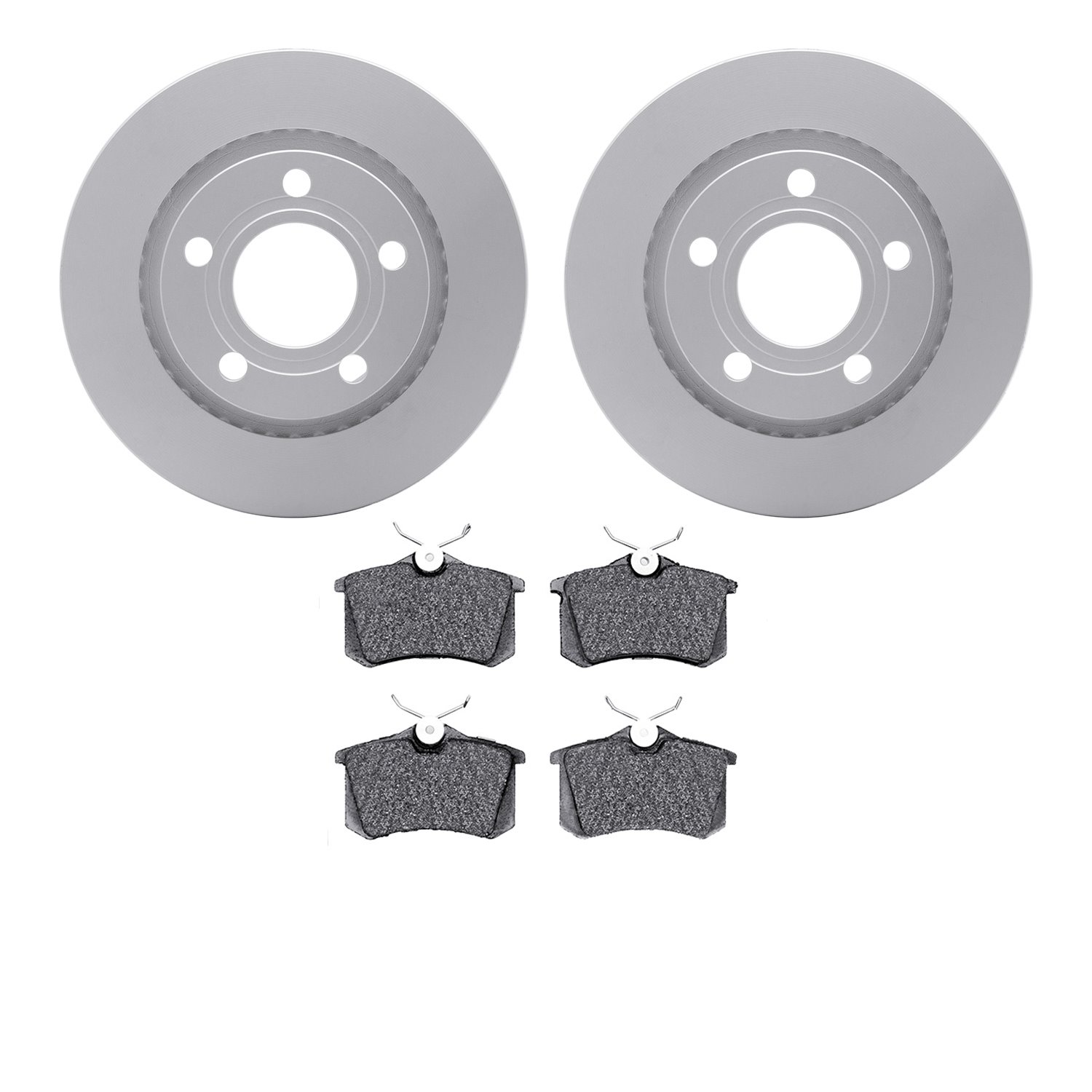 4602-74013 Geospec Brake Rotors w/5000 Euro Ceramic Brake Pads Kit, 1999-2005 Audi/Volkswagen, Position: Rear