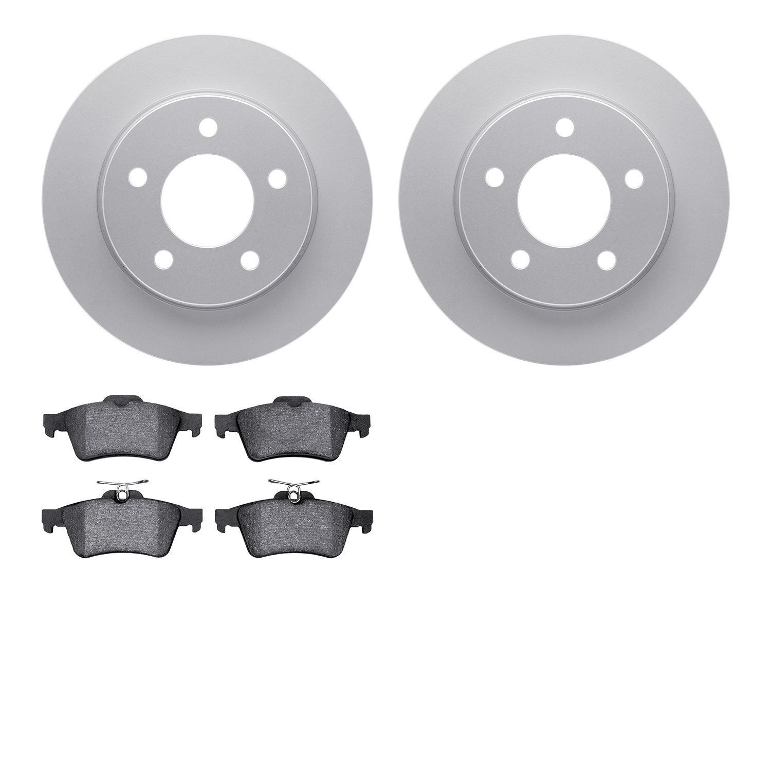 4602-80000 Geospec Brake Rotors w/5000 Euro Ceramic Brake Pads Kit, 2004-2013 Ford/Lincoln/Mercury/Mazda, Position: Rear