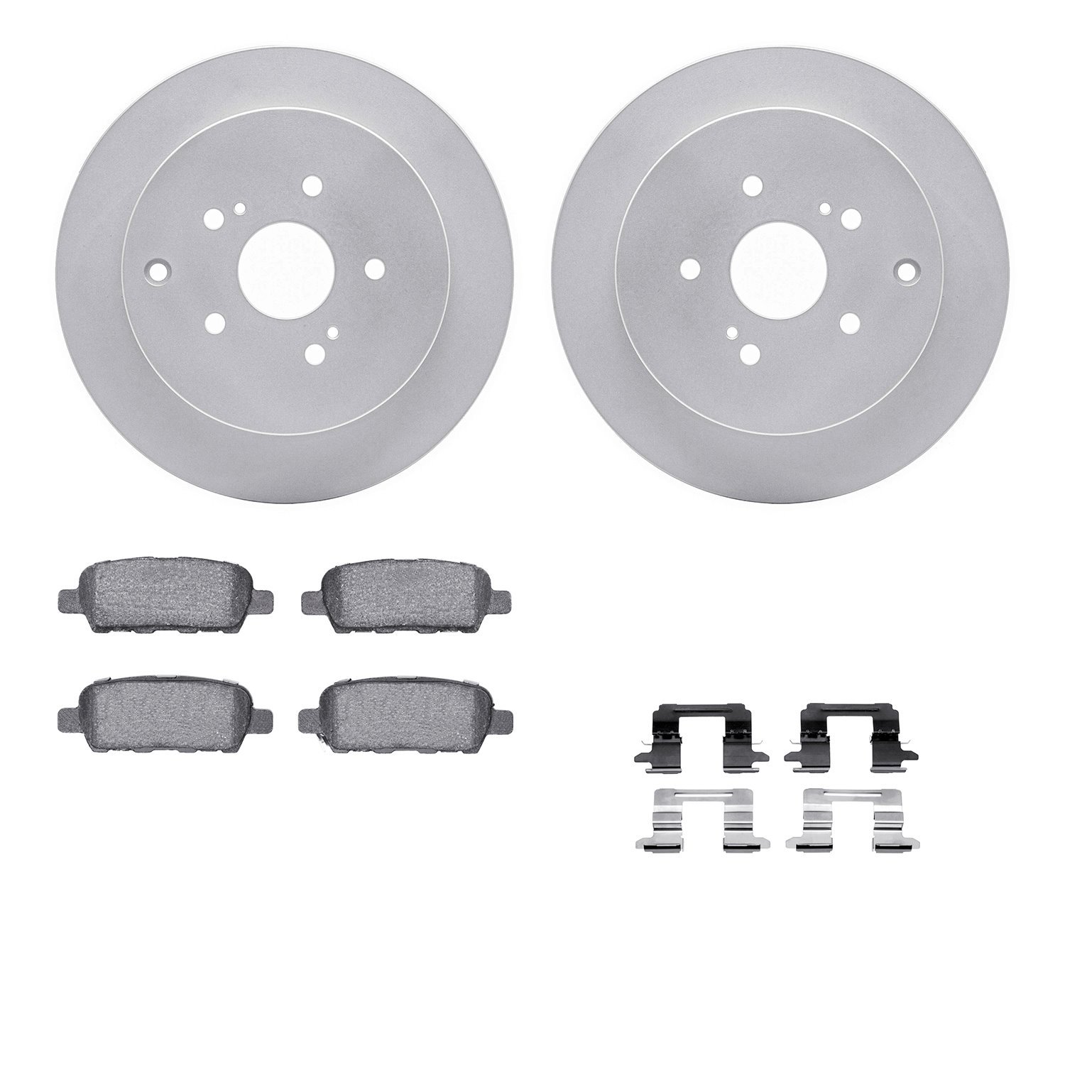 4612-01000 Geospec Brake Rotors w/5000 Euro Ceramic Brake Pads & Hardware, 2009-2017 Suzuki, Position: Rear