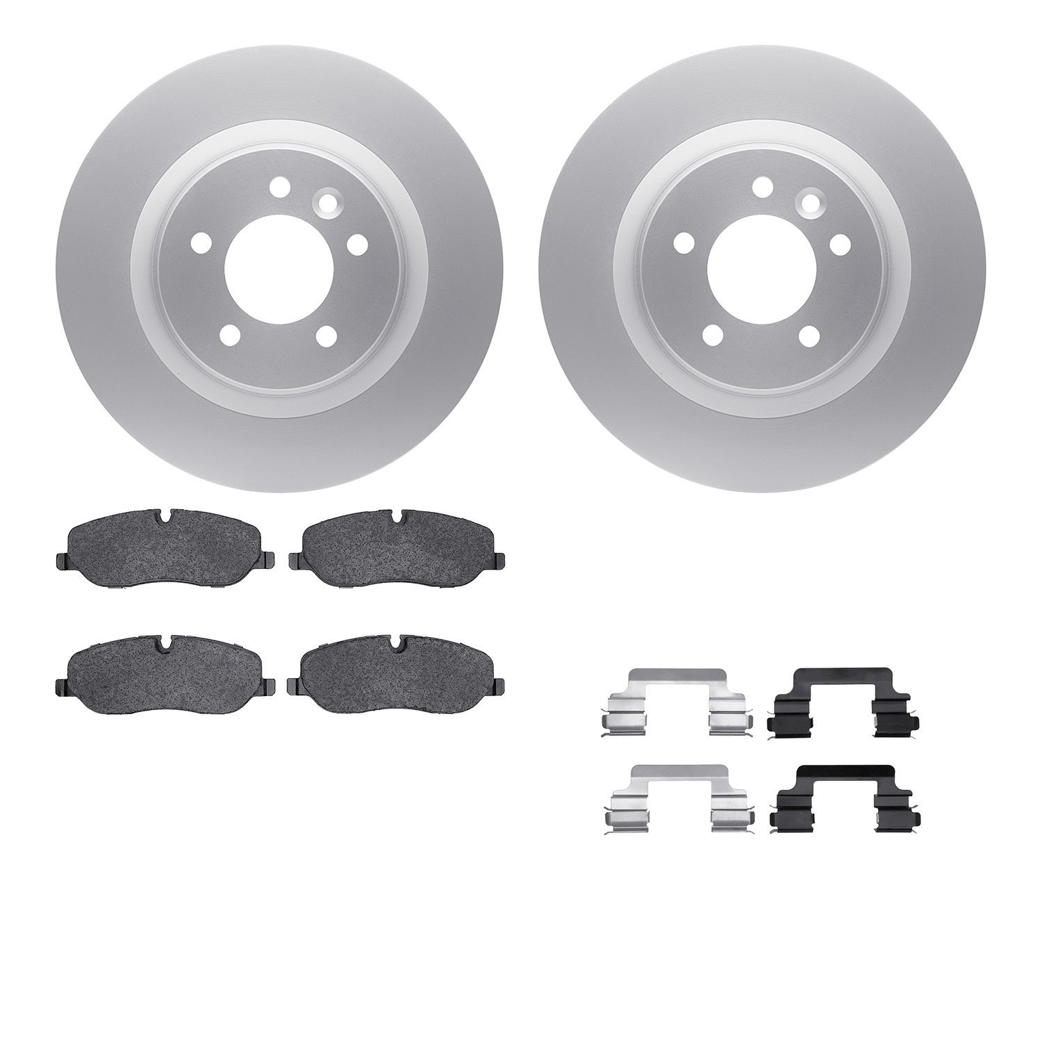 4612-11005 Geospec Brake Rotors w/5000 Euro Ceramic Brake Pads & Hardware, 2005-2009 Land Rover, Position: Front