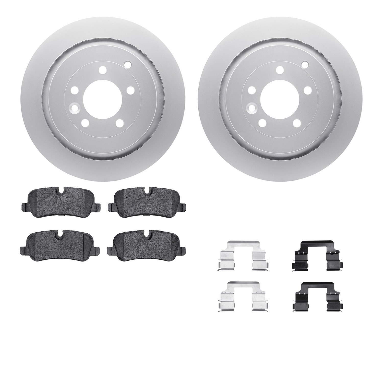 4612-11006 Geospec Brake Rotors w/5000 Euro Ceramic Brake Pads & Hardware, 2005-2016 Land Rover, Position: Rear