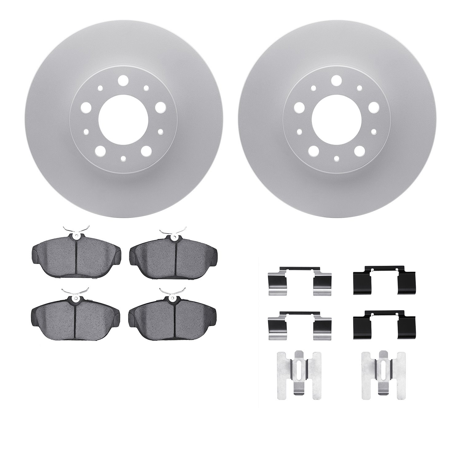 4612-27005 Geospec Brake Rotors w/5000 Euro Ceramic Brake Pads & Hardware, 1995-1998 Volvo, Position: Front