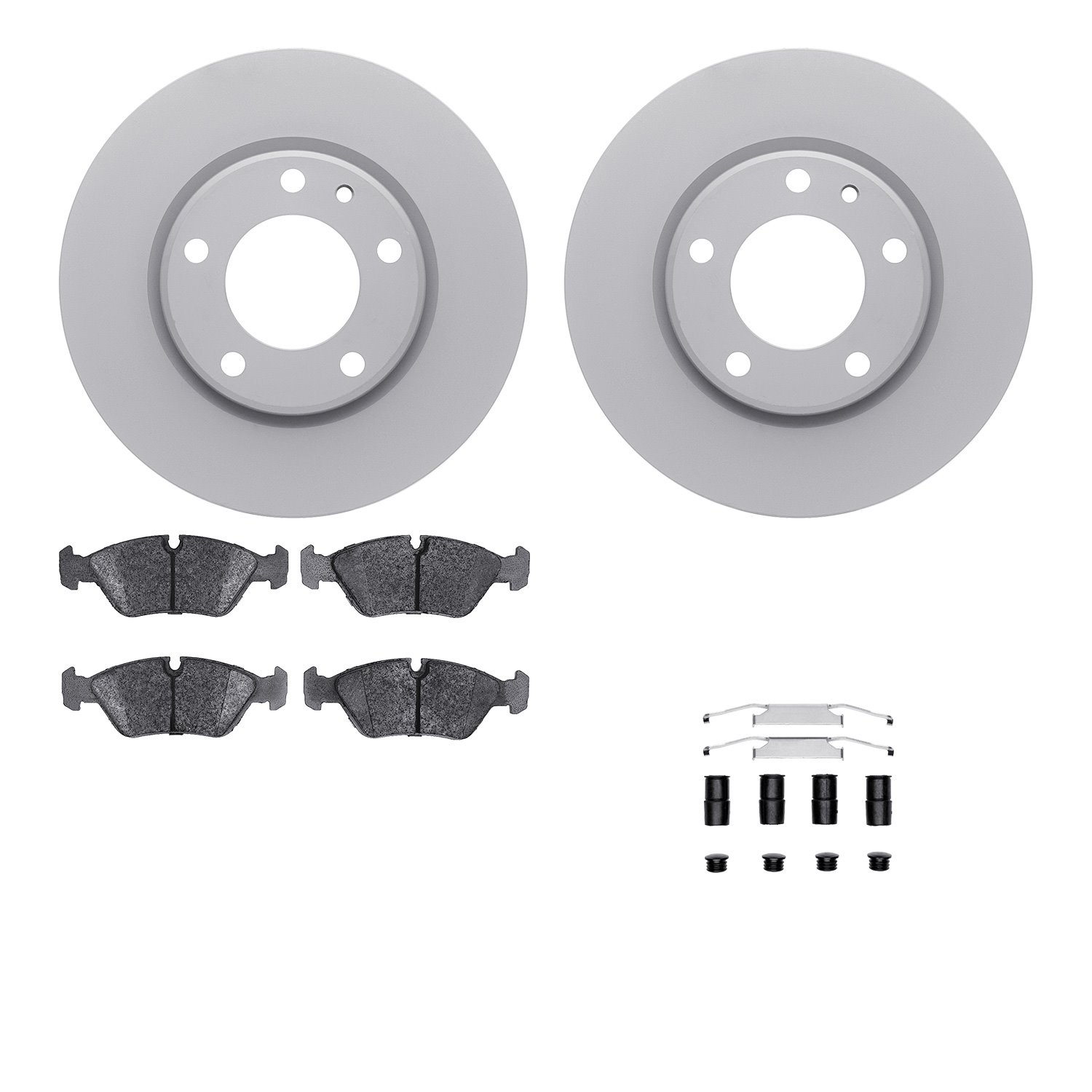 4612-31004 Geospec Brake Rotors w/5000 Euro Ceramic Brake Pads & Hardware, 1988-1991 BMW, Position: Front