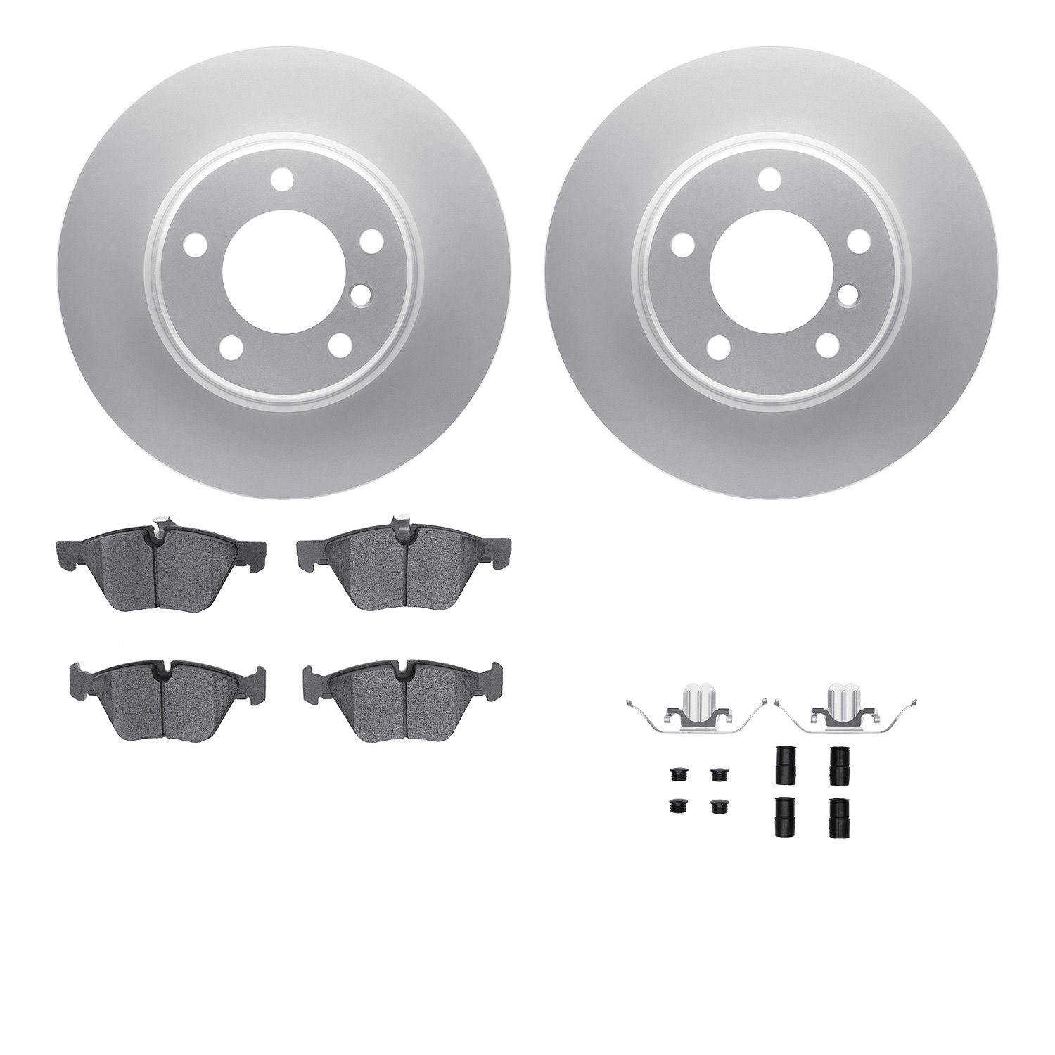 4612-31036 Geospec Brake Rotors w/5000 Euro Ceramic Brake Pads & Hardware, 2004-2010 BMW, Position: Front