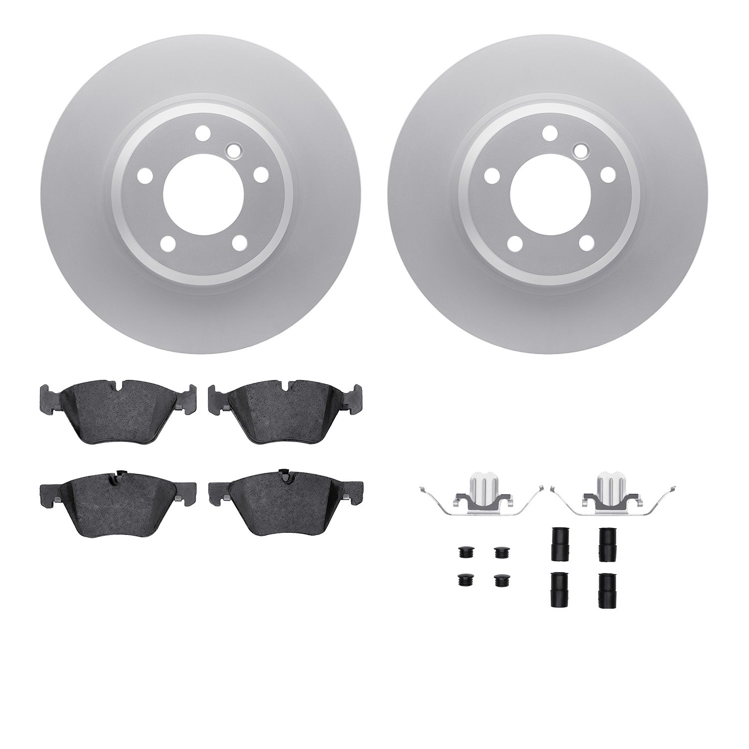 4612-31041 Geospec Brake Rotors w/5000 Euro Ceramic Brake Pads & Hardware, 2006-2012 BMW, Position: Front