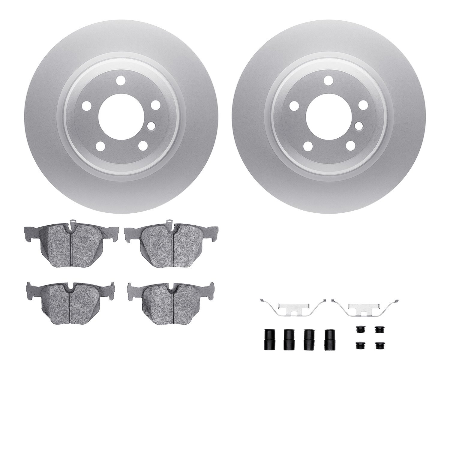4612-31042 Geospec Brake Rotors w/5000 Euro Ceramic Brake Pads & Hardware, 2006-2015 BMW, Position: Rear