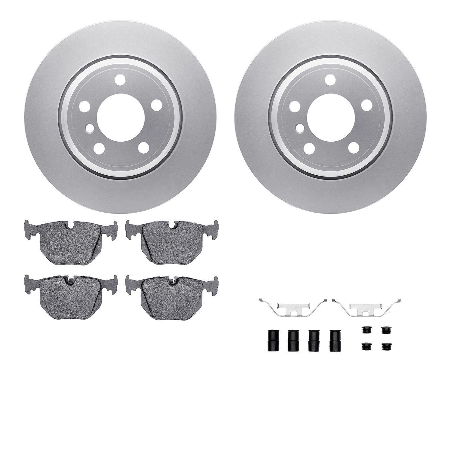 4612-31081 Geospec Brake Rotors w/5000 Euro Ceramic Brake Pads & Hardware, 2002-2006 BMW, Position: Rear