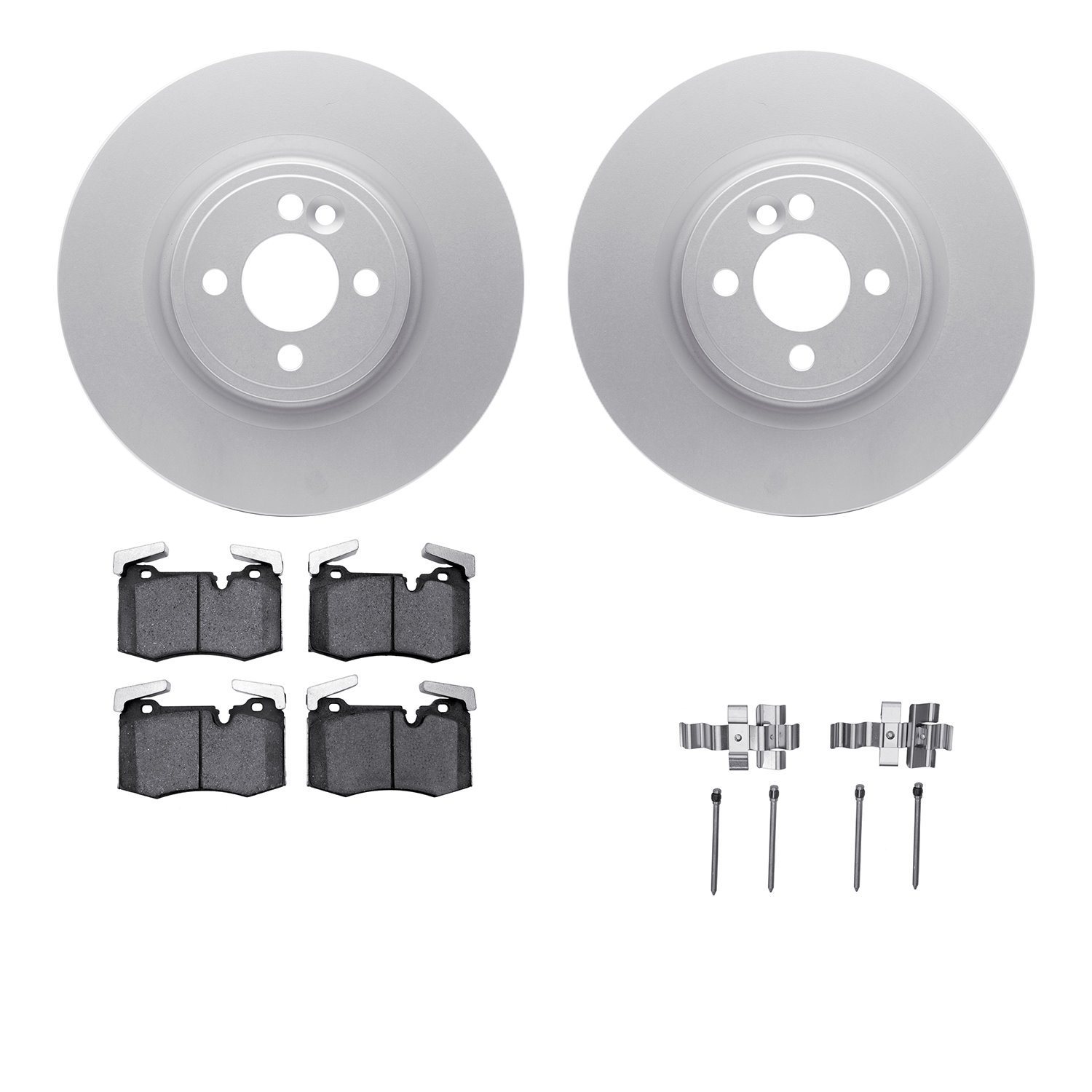 4612-32009 Geospec Brake Rotors w/5000 Euro Ceramic Brake Pads & Hardware, 2009-2014 Mini, Position: Front