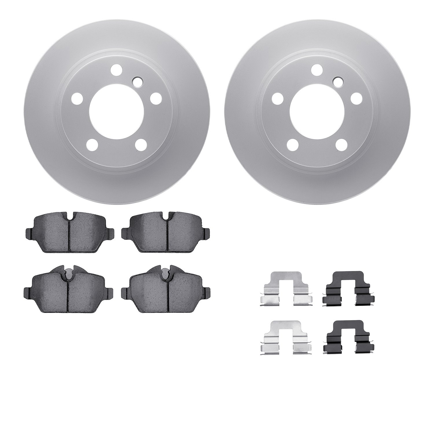 4612-32011 Geospec Brake Rotors w/5000 Euro Ceramic Brake Pads & Hardware, 2011-2016 Mini, Position: Rear