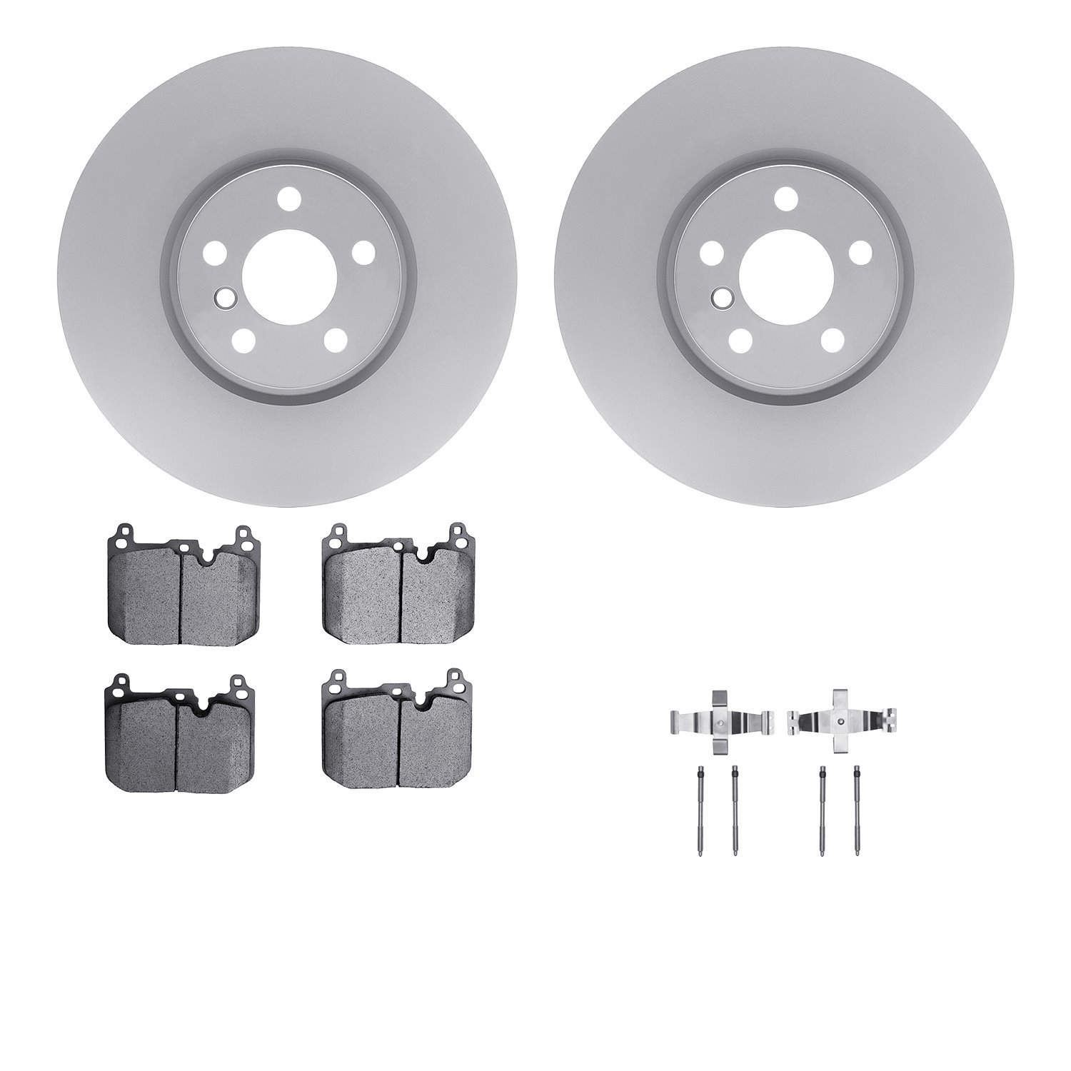 4612-32018 Geospec Brake Rotors w/5000 Euro Ceramic Brake Pads & Hardware, 2015-2019 Mini, Position: Front