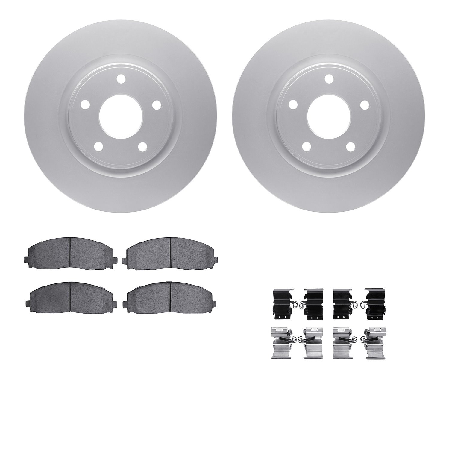 4612-40003 Geospec Brake Rotors w/5000 Euro Ceramic Brake Pads & Hardware, Fits Select Multiple Makes/Models, Position: Front