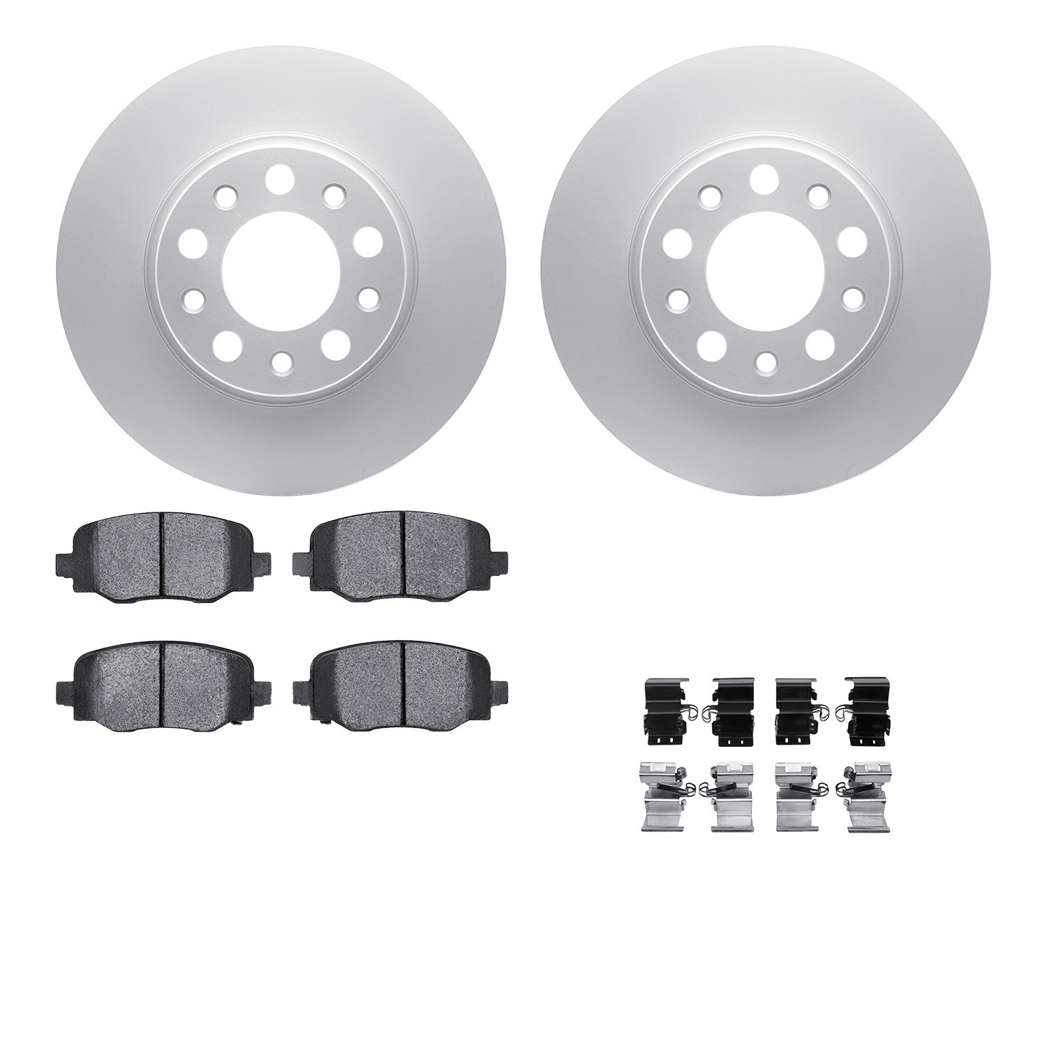 4612-42008 Geospec Brake Rotors w/5000 Euro Ceramic Brake Pads & Hardware, Fits Select Mopar, Position: Rear