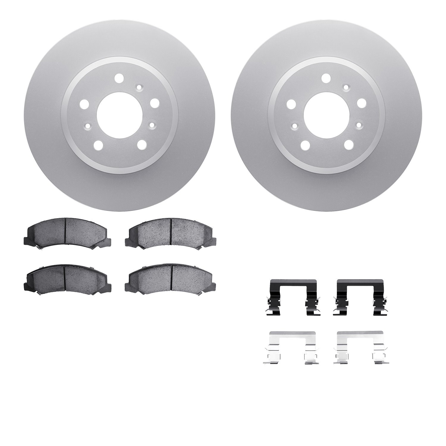 4612-45001 Geospec Brake Rotors w/5000 Euro Ceramic Brake Pads & Hardware, 2006-2016 GM, Position: Front