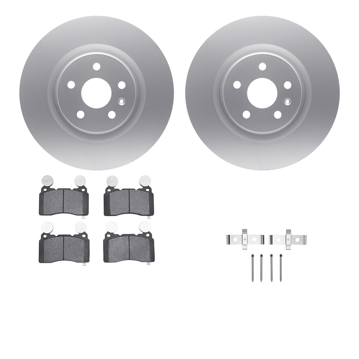 4612-45007 Geospec Brake Rotors w/5000 Euro Ceramic Brake Pads & Hardware, 2010-2015 GM, Position: Front