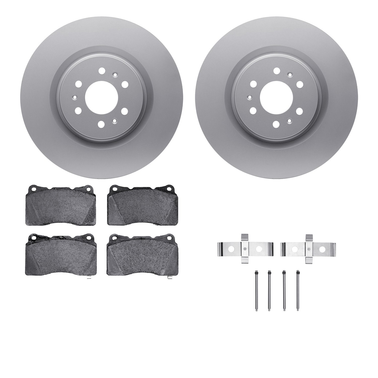 4612-46000 Geospec Brake Rotors w/5000 Euro Ceramic Brake Pads & Hardware, 2004-2011 GM, Position: Front