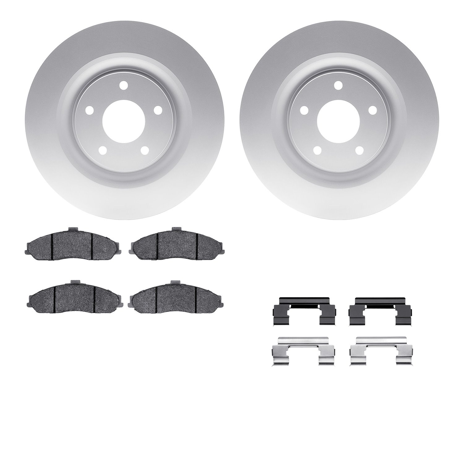 4612-46006 Geospec Brake Rotors w/5000 Euro Ceramic Brake Pads & Hardware, 2005-2009 GM, Position: Front