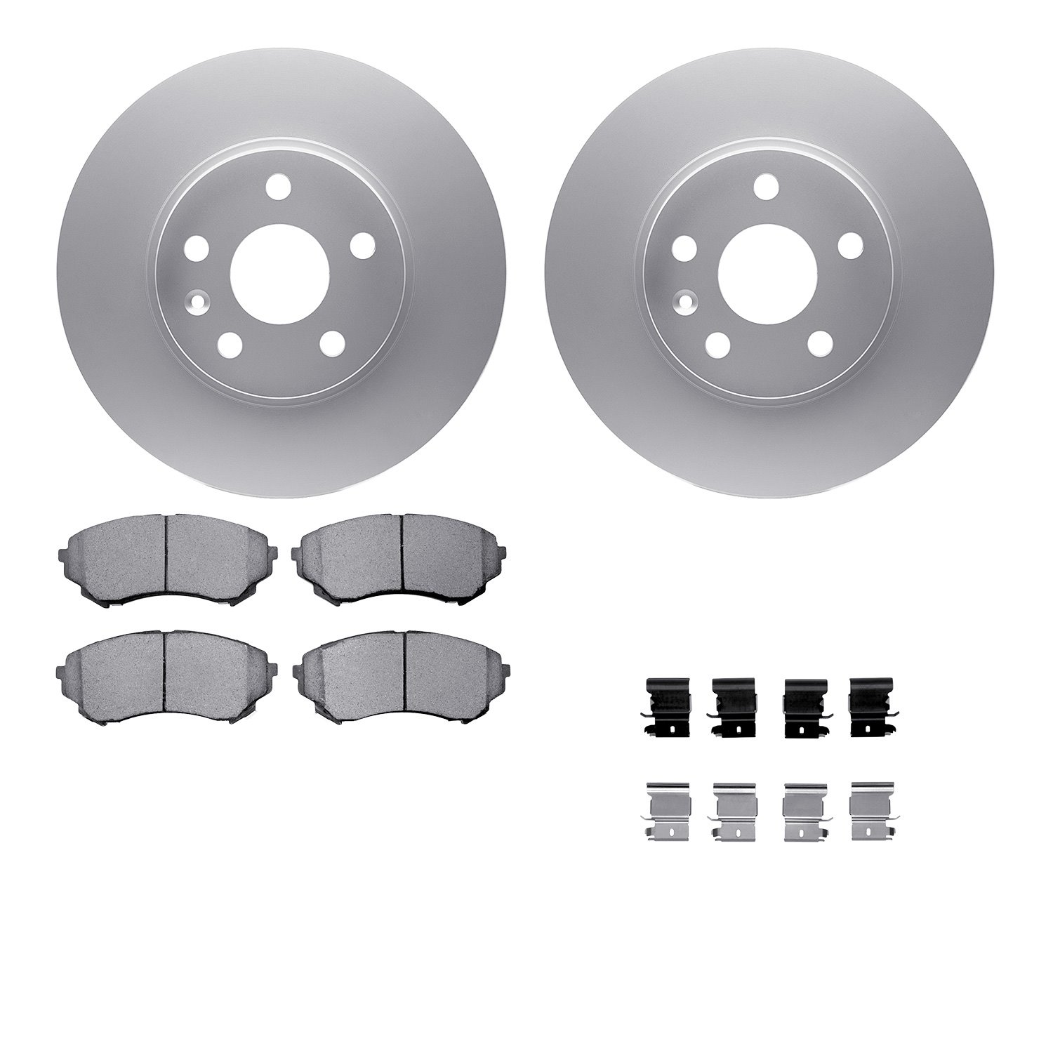 4612-46009 Geospec Brake Rotors w/5000 Euro Ceramic Brake Pads & Hardware, 2014-2014 GM, Position: Front