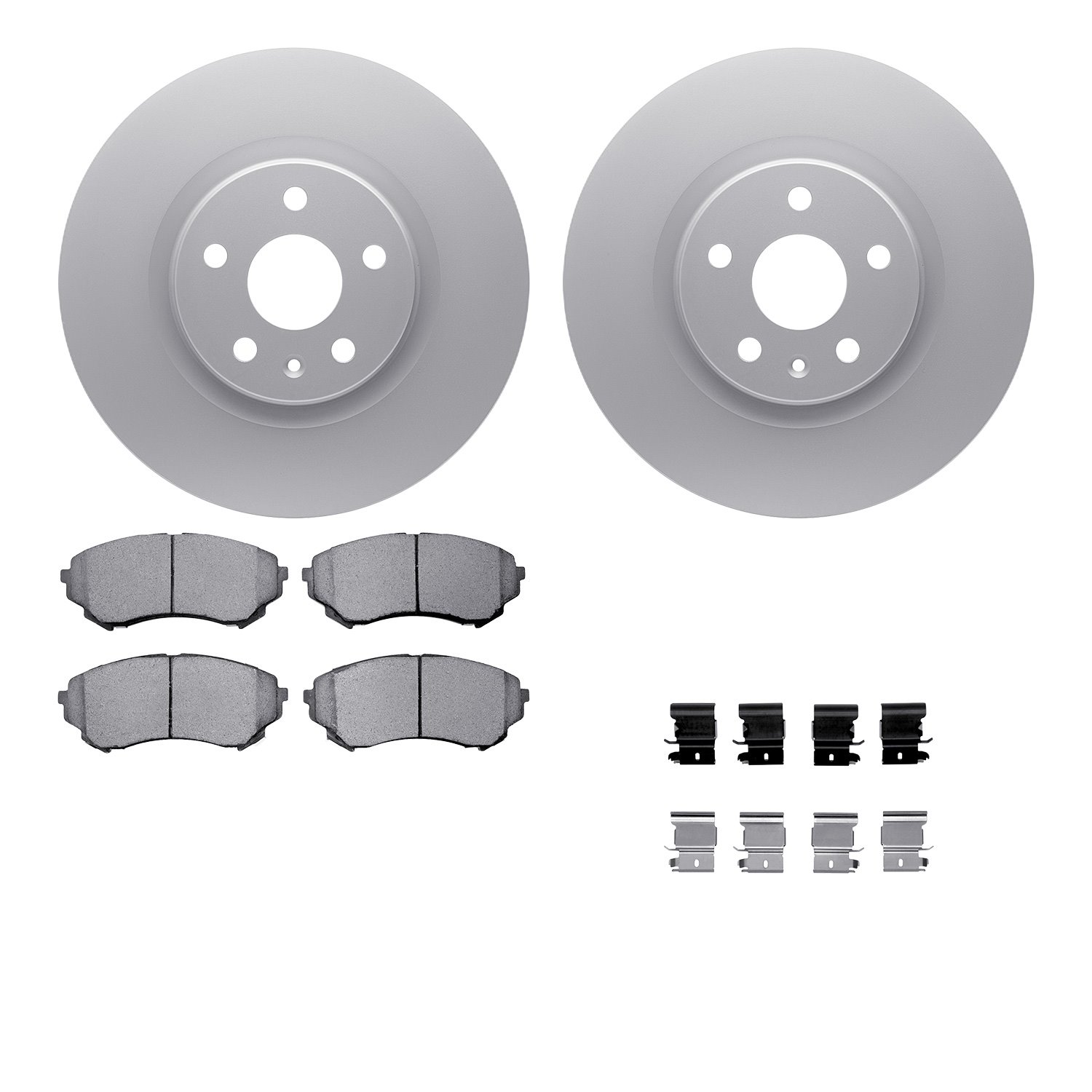 4612-46010 Geospec Brake Rotors w/5000 Euro Ceramic Brake Pads & Hardware, 2008-2014 GM, Position: Front