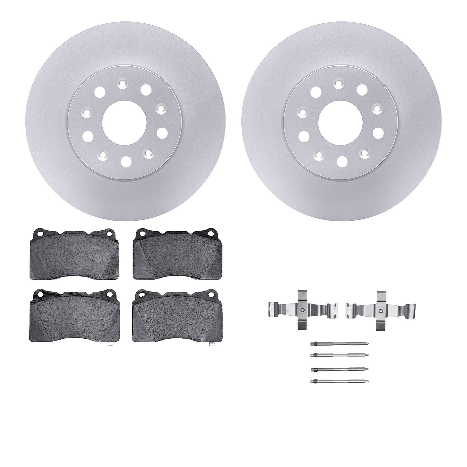 4612-46020 Geospec Brake Rotors w/5000 Euro Ceramic Brake Pads & Hardware, 2014-2020 GM, Position: Front