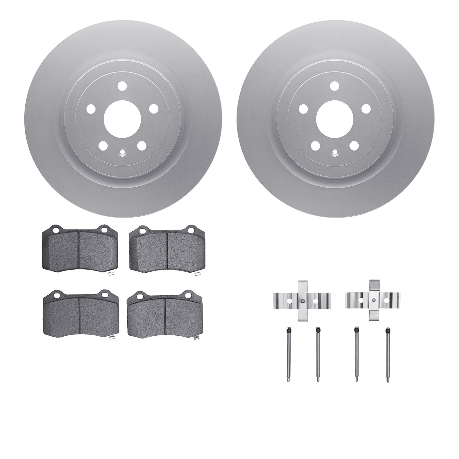 4612-47007 Geospec Brake Rotors w/5000 Euro Ceramic Brake Pads & Hardware, Fits Select GM, Position: Rear