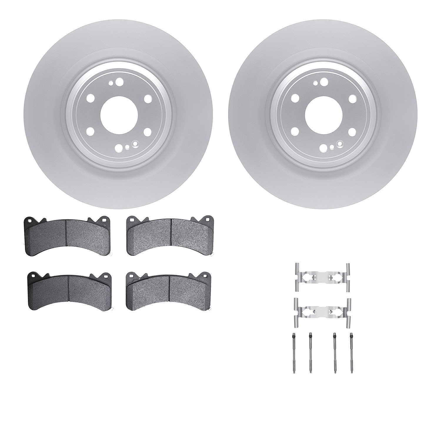 4612-47014 Geospec Brake Rotors w/5000 Euro Ceramic Brake Pads & Hardware, 2015-2020 GM, Position: Front
